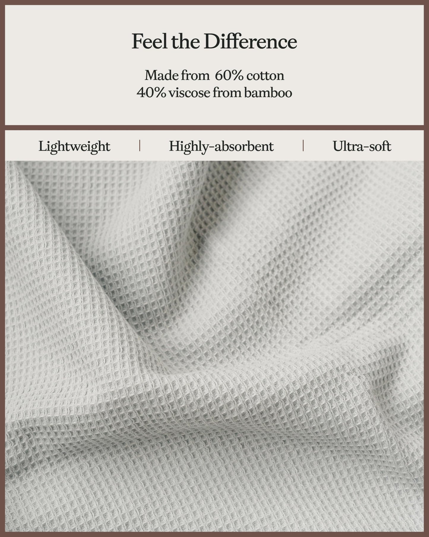 Cozy Earth Waffle Bath Towels - 60% Cotton 40% Viscose from Bamboo Bath Towels 30 x 58 Inches - Soft & Absorbent Terry, Reversible Mini Textured Waffle & Weave Pattern - 2 Pack