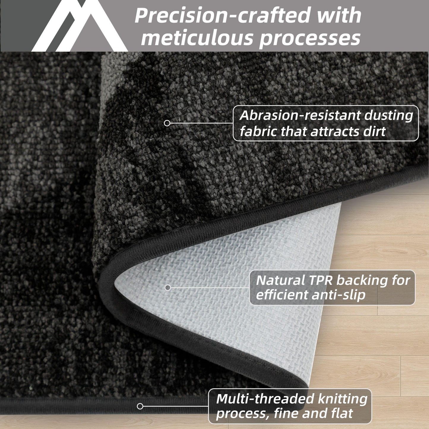 COSY HOMEER Door Mat Entrance, 32"x48" Non-Slip Absorbent Doormat for Front Door, Low Profile Dirt Trapper Entryway Mat, Washable Rugs for Paws & High Traffic Areas, Dark Gray