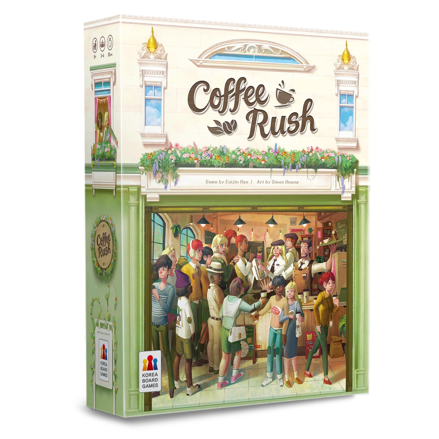 Coffee Rush (EN) - Board Games - Strategy/Family - Compete to Fulfill Orders and Become The Best Barista - Ages 8+ - 2-4 Players - 30-45 Minute Playtime - Made by Korea Boardgames