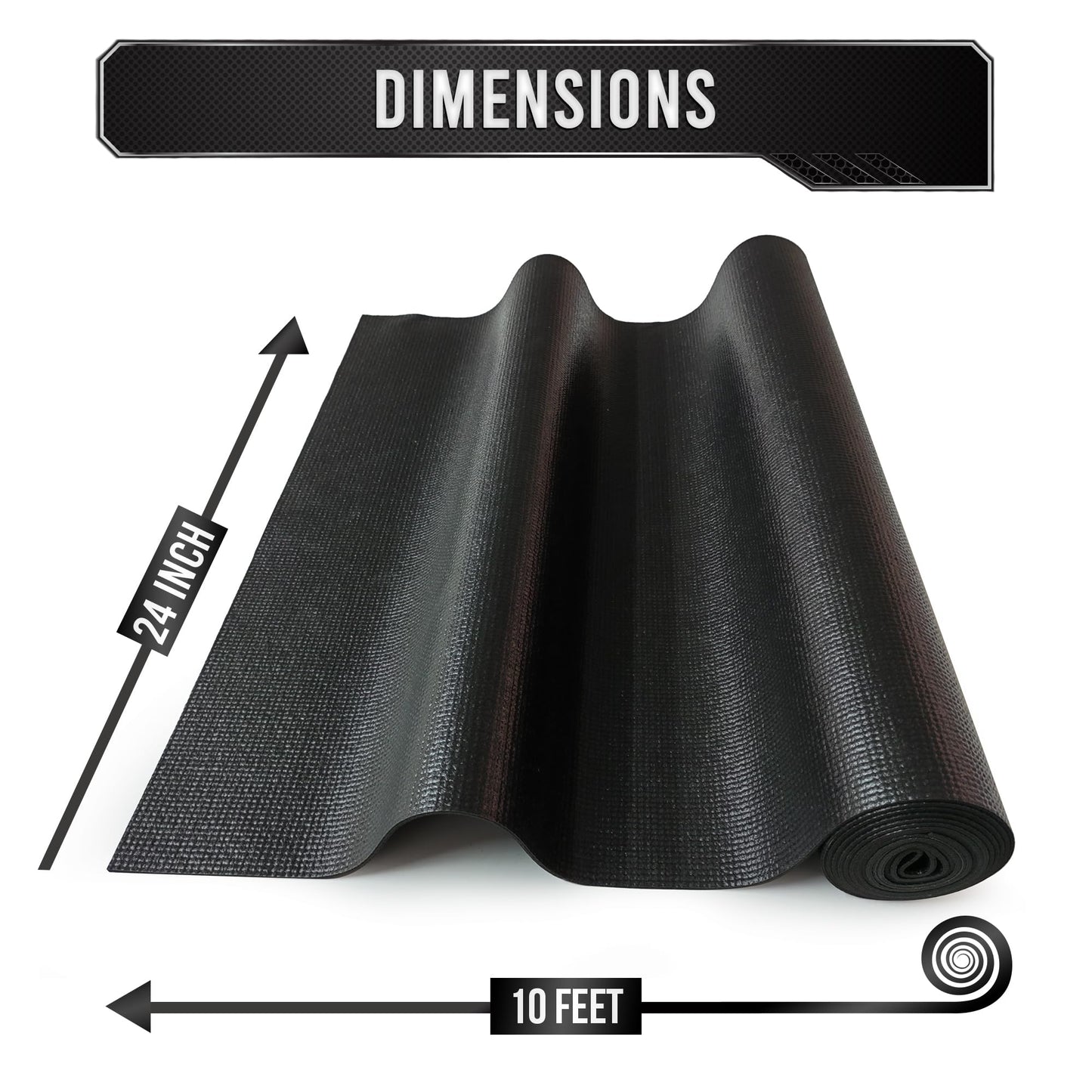 Precision Defined Professional Grade Tool Box Liner, 24" x 10 ft, Black | Tool Box Drawer Liner, Shelf Liner Non Slip Mat, Thick Cabinet Shelf Liner, Toolbox Drawer Liner