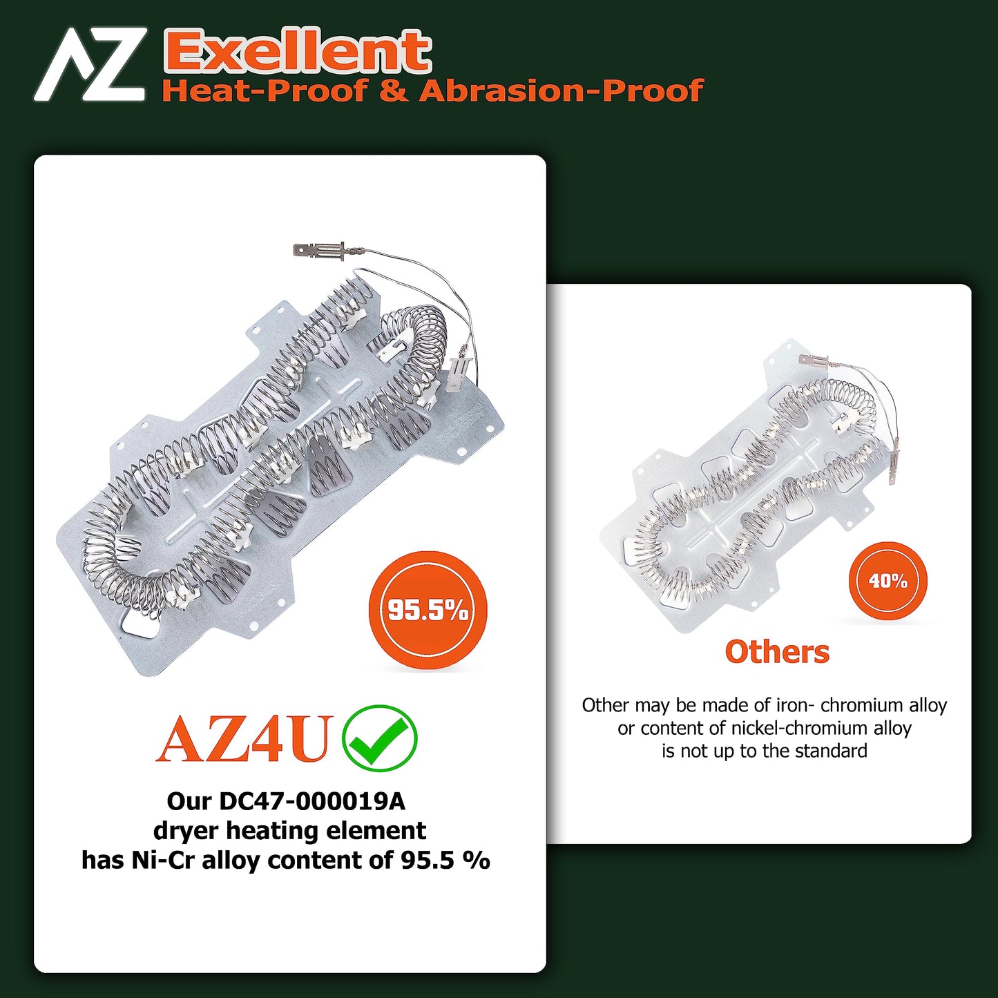 Dryer Heating Element Assembly Replaces For Samsung DV42H5200EP/A3 DV42H5200EF/A3 DV5451AEW/XAA DV40J3000EW/A2 DVE50R5400V/A3 DV219AEW/XAA DV395ETPASU/A1 DV448AEP/XAA DV350AEW/XAA DV330AEB/XAA