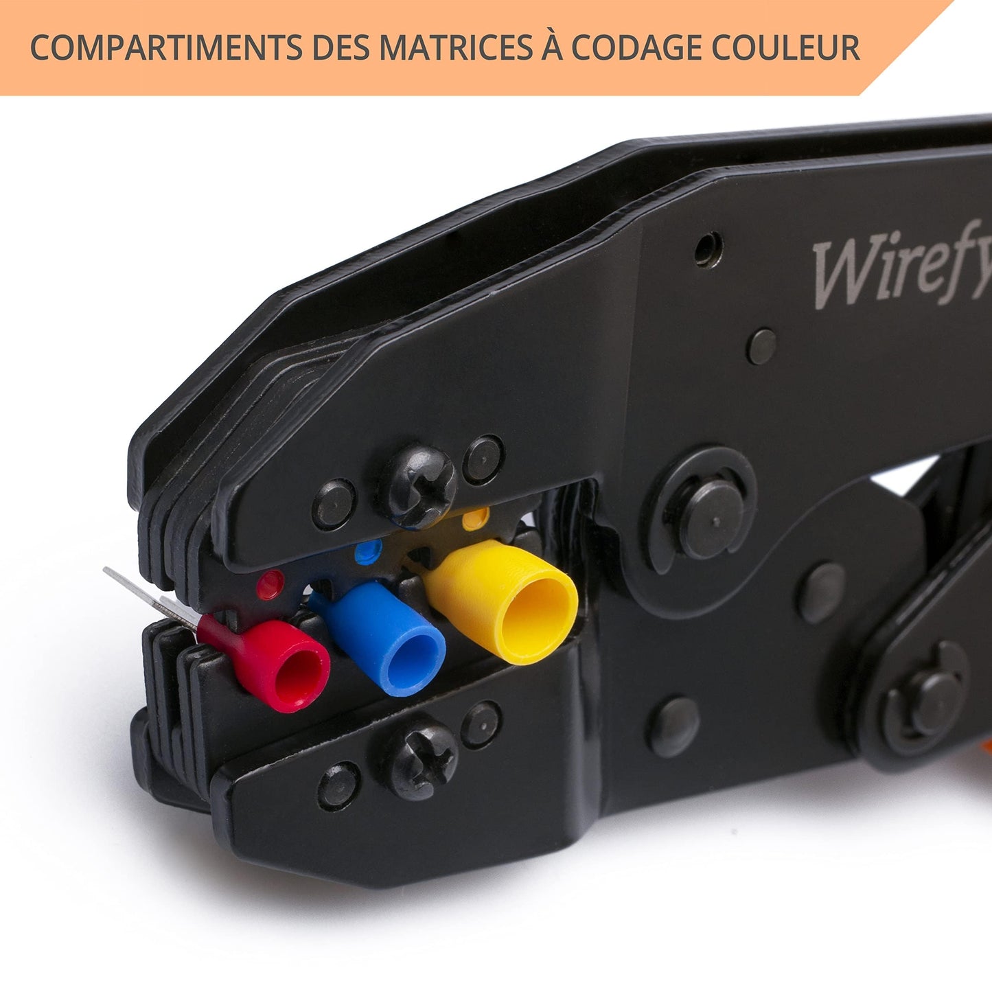 Wirefy Crimping Tool For Insulated Electrical Connectors - Ratcheting Wire Crimper - Crimping Pliers - Ratchet Terminal Crimper - Wire Crimp Tool 22-10 AWG