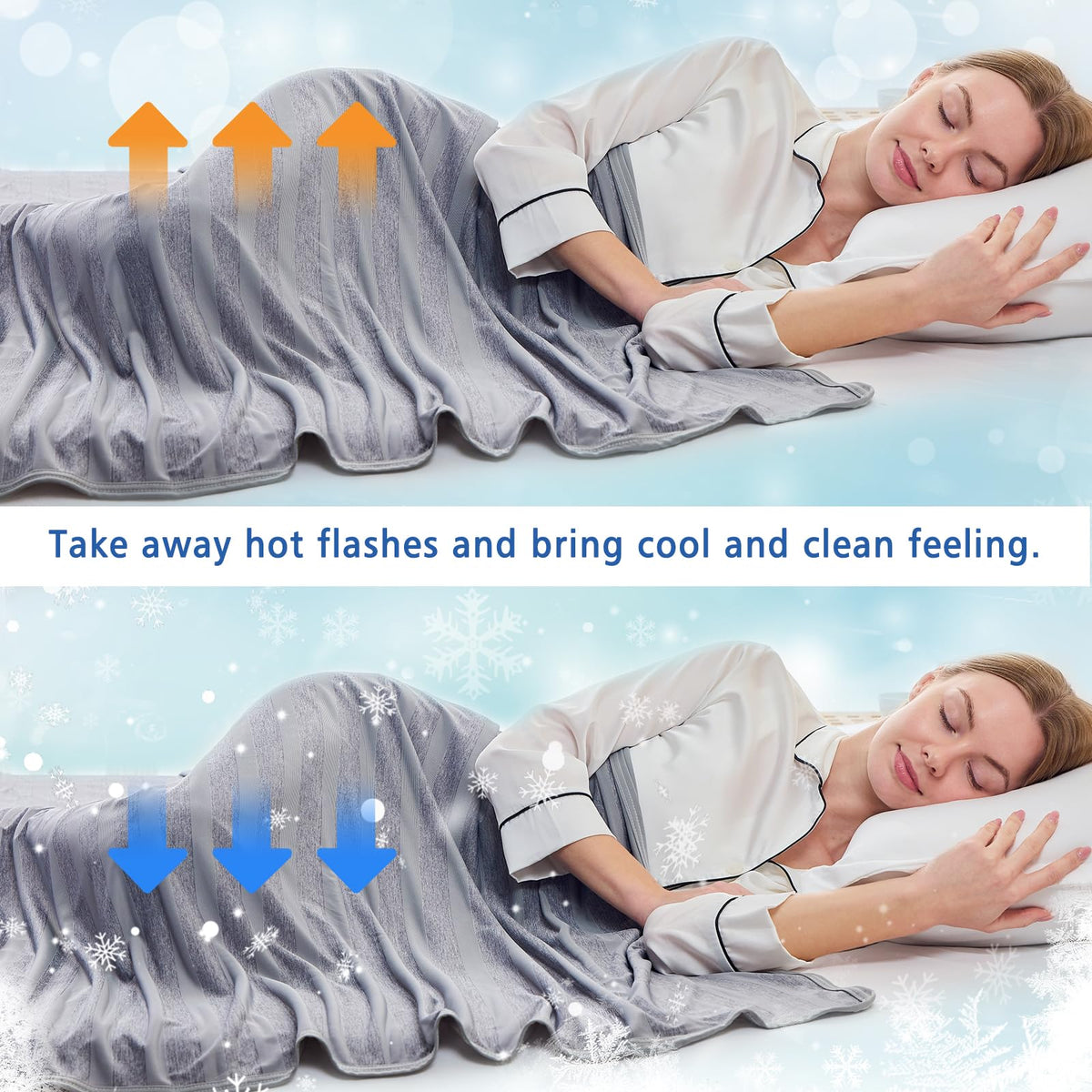 EMME Cooling Blankets for Hot Sleepers, Summer Blanket Twin 60"x80" for Bed, Thin Lightweight Throw Blanket for Couch, Double-Sided Keep Body Cool, Grey Cold Sheet Night Sweats