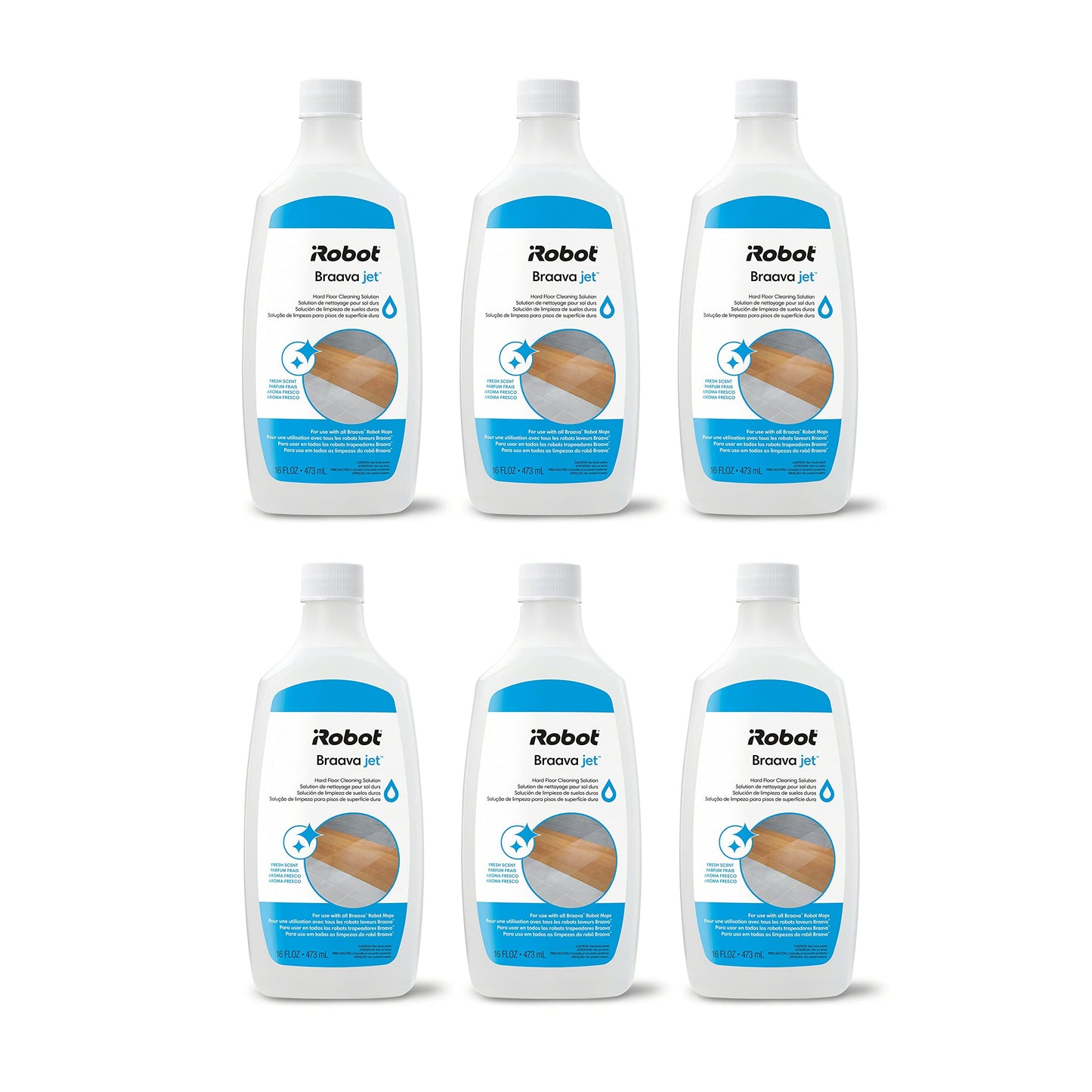iRobot Authentic Replacement Parts – 6 Pack Hard Floor Cleaning Solution for Roomba 100, 200, 400, 500 Combo series, Roomba Combo Essential, i5, i5+, j5, j5+, j7+, j9+,10 Max and Braava jet 240, m6