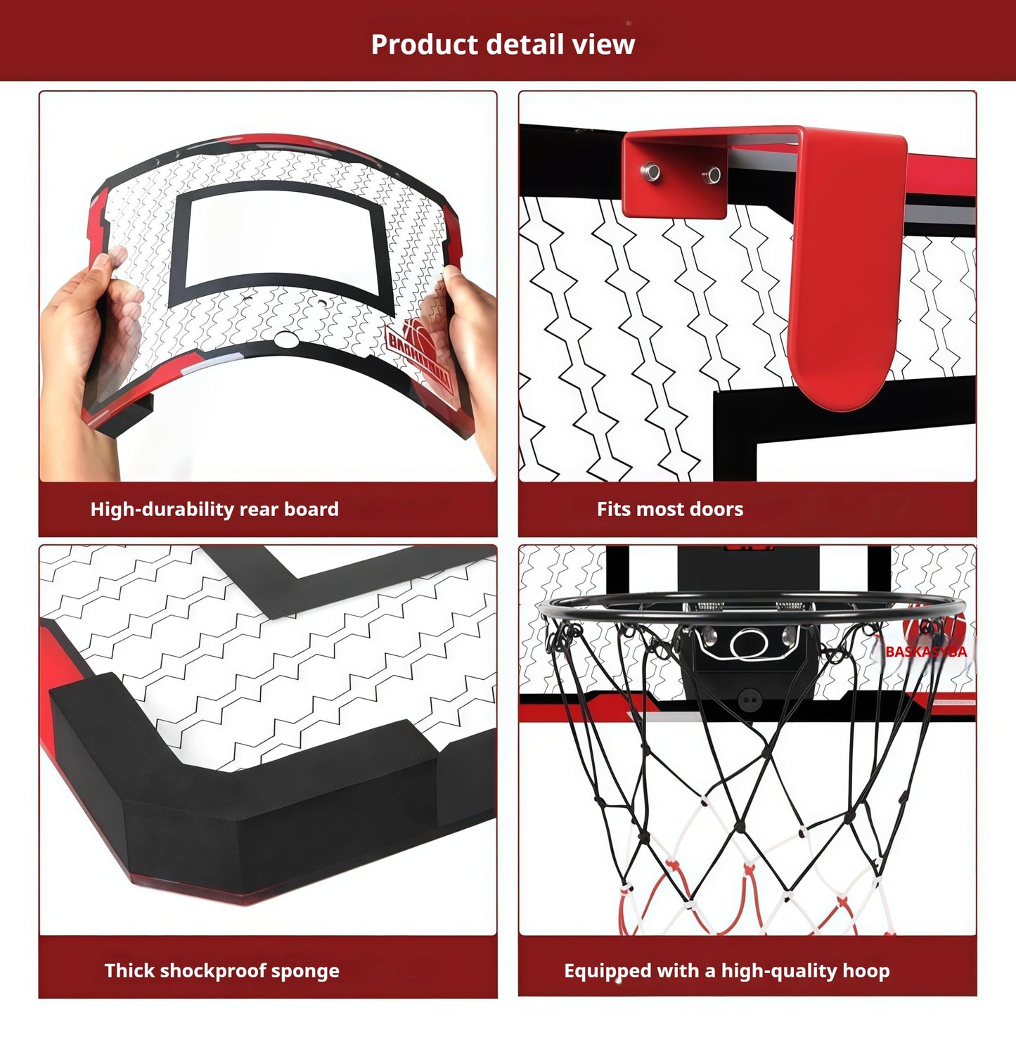 Indoor Mini Basketball Hoop - Over The Door Set for Kids, Automatic Scoring with 3 Balls, for Bedroom/Playroom/Dorm/Travel/Classroom (3-12 Year Old)