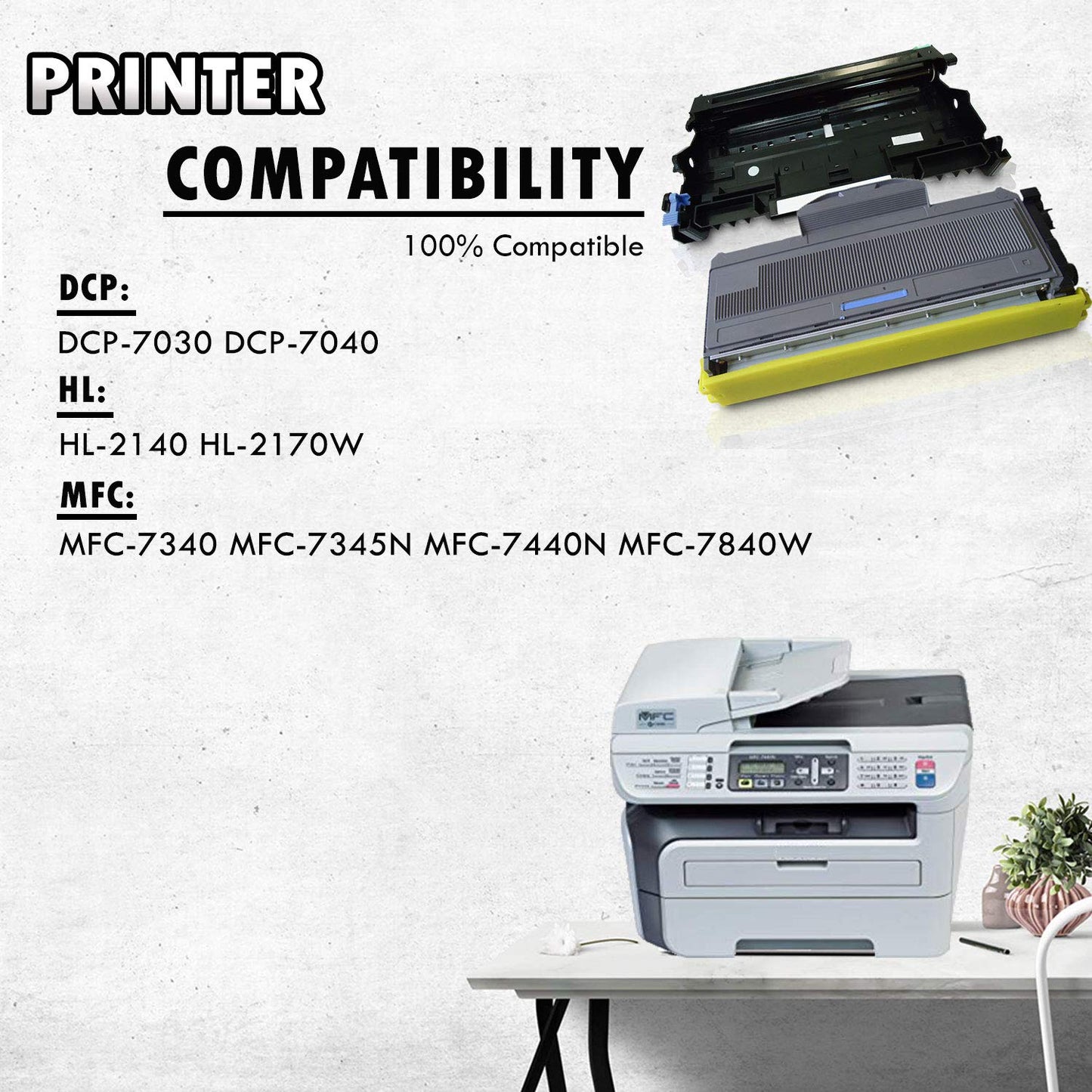 3PK-1 Inkfirst DR360 DR-360 Drum Unit + 2 TN360 TN-360 High Yield Toner Cartridges (2 Toner + 1 Drum) Compatible Replacement for Brother DCP-7030 DCP-7040 MFC-7340 MFC-7345N MFC-7440N MFC-7840W