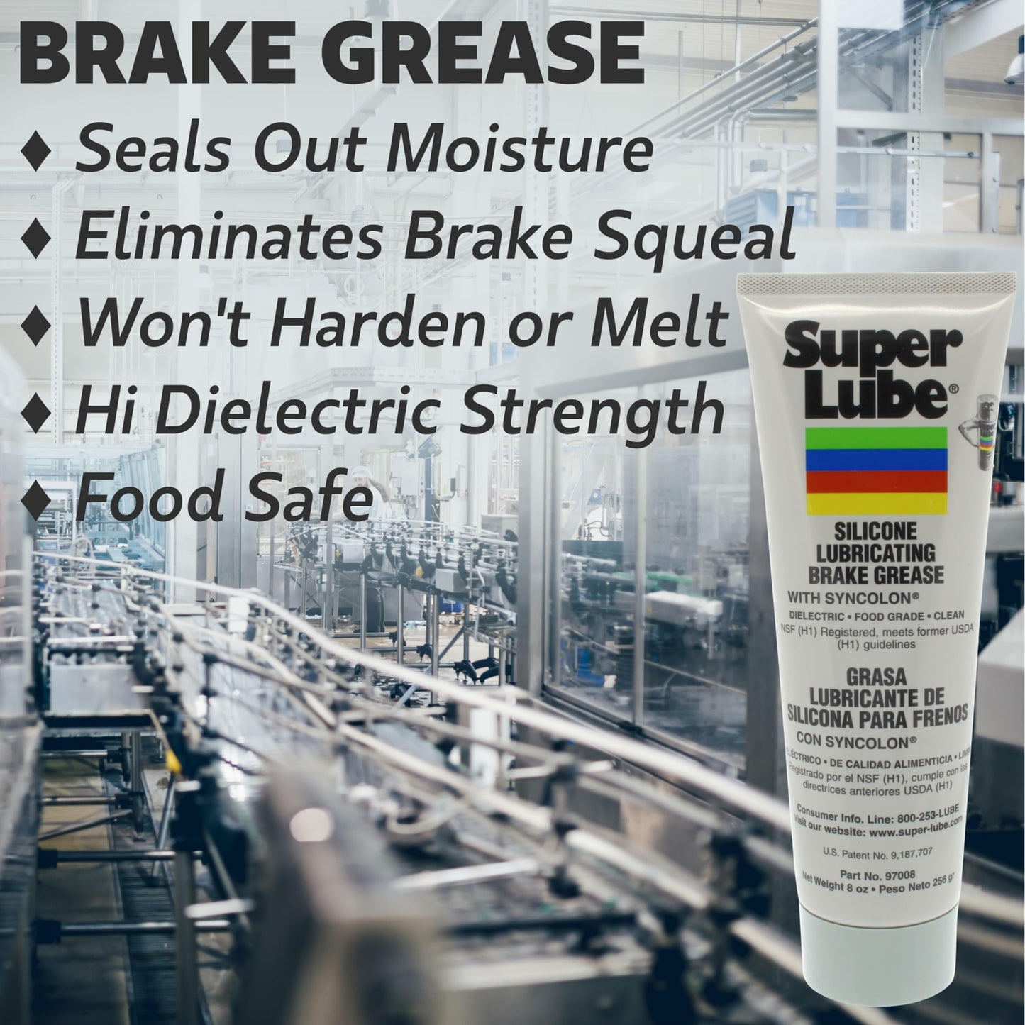 Super Lube 97008 Silicone Lubricating Grease, 8 oz Tube, White