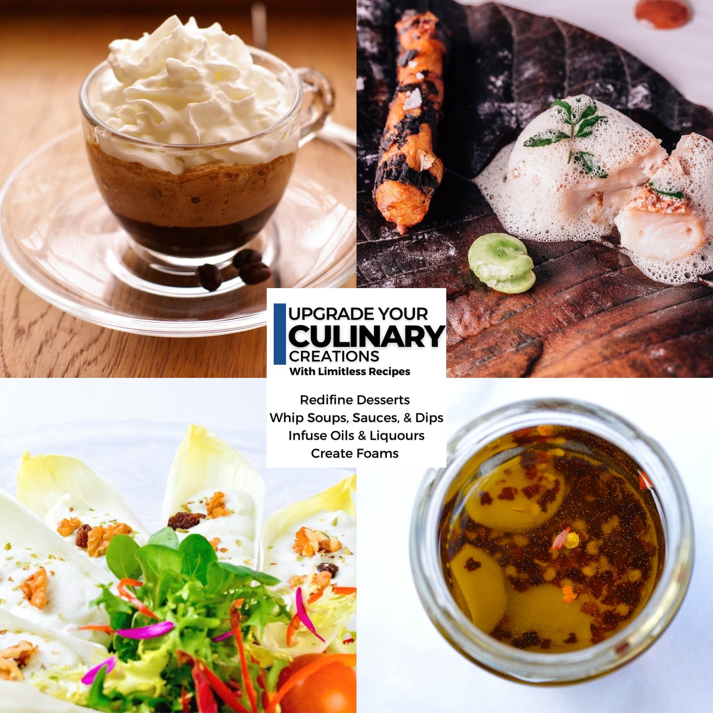 ICO Professional Aluminum Whipped Cream Dispenser with 3 Stainless Steel Nozzles & Cleaning Brush, for Homemade Whipping Cream, Dips, Sauces, and Infusions (1L or 1 quart) Gas chargers not included