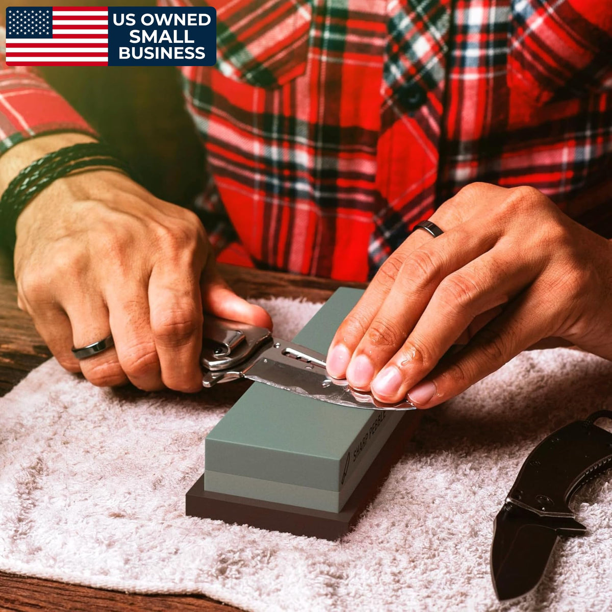 Sharp Pebble Premium Whetstone Sharpening Stone 2 Side Grit 400/1000-Whetstone Knife Sharpener with Flattening Stone & Nonslip Rubber Base