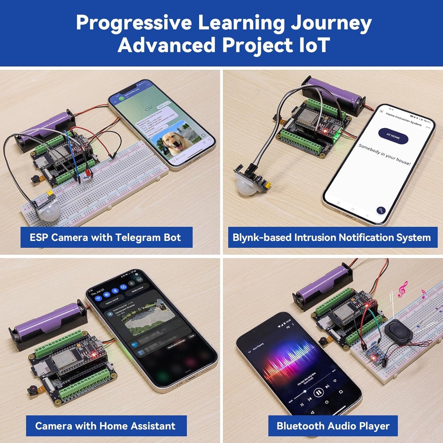 SunFounder ESP32 Ultimate Starter Kit (Compatiple with Arduino) Pinout Board with ESP32CAM, WiFi, Python C Scratch, Video Courses, IoT for Beginners Engineers, ESP32-WROOM-32E Board & Battery Included