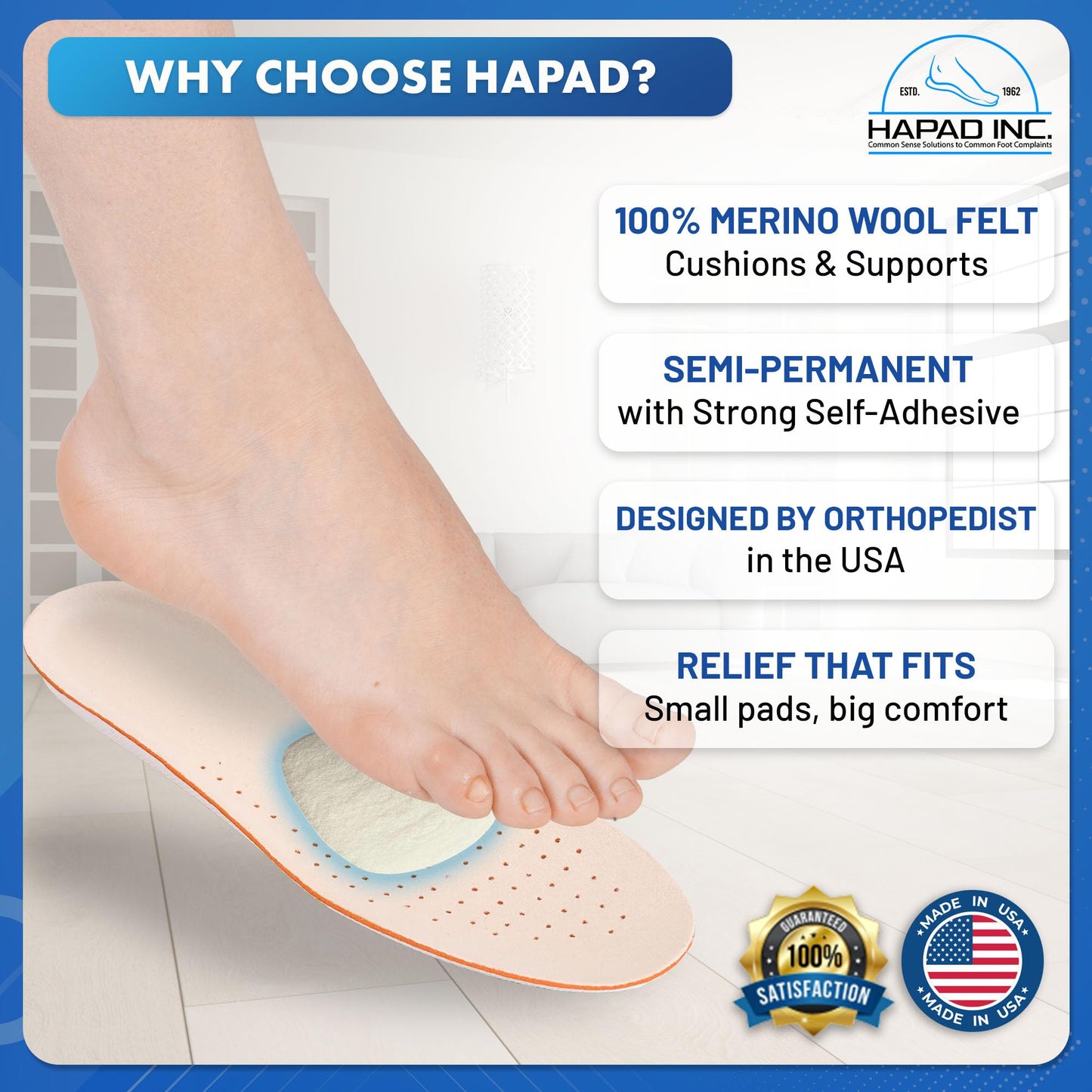 Metatarsal Felt Foot Pad Skived Cut - 6 Pairs - 1/4" Thick, MARS Wellness, B01K8QCYFY, taban100,46.39,25,25,14.25,6.99,21.24,8.50,5.95,35.68,46.39 DR JK- Ball of Foot Cushions Metatarsal and Mortons Neuroma Pads Two Pairs of Forefoot Pads Ball of Foot Pad