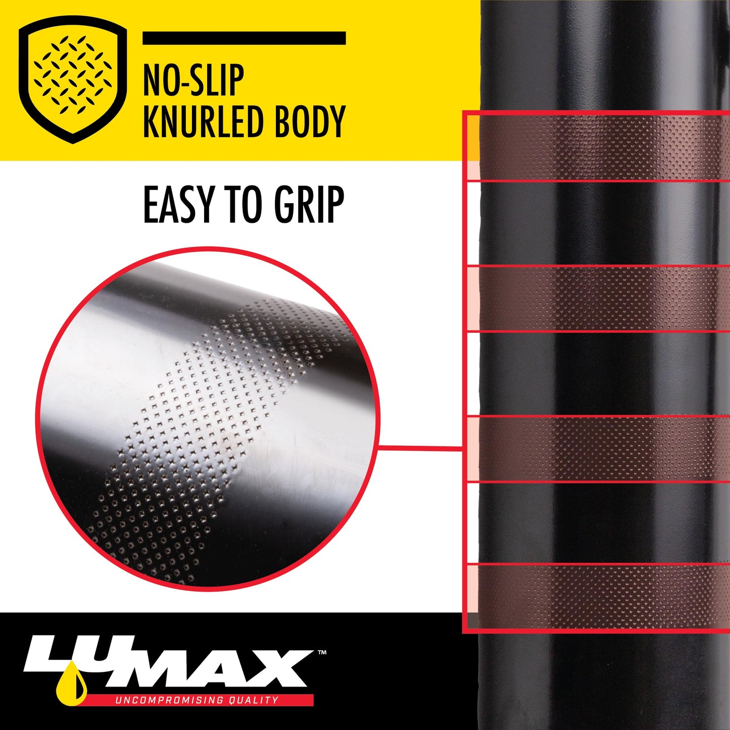 Lumax LX-1152 Black Heavy Duty Deluxe Pistol Grease Gun with 18" Flex Hose