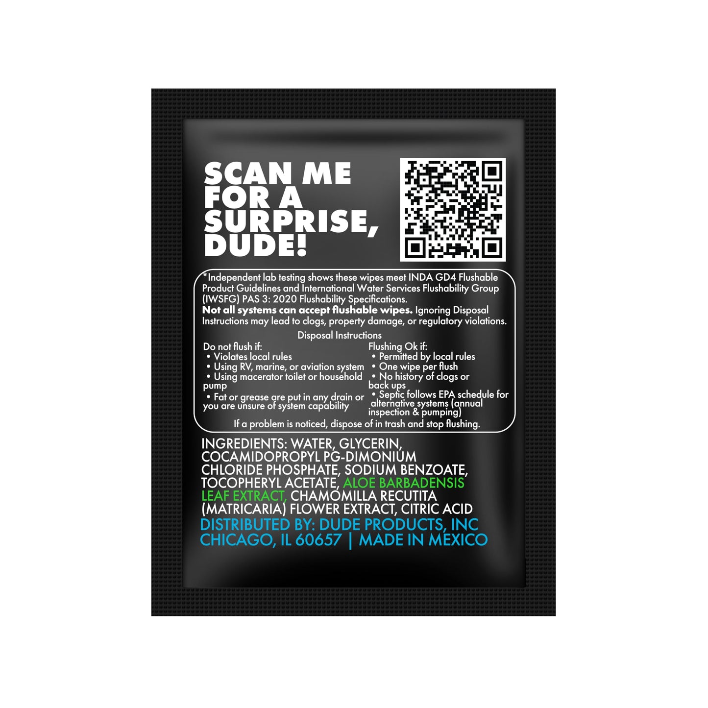 DUDE Wipes Flushable Wet Wipes (2 Packs, 30 Wipes Each) Individually Wrapped for Travel, Unscented Wet Wipes with Vitamin-E & Aloe, Septic and Sewer Safe