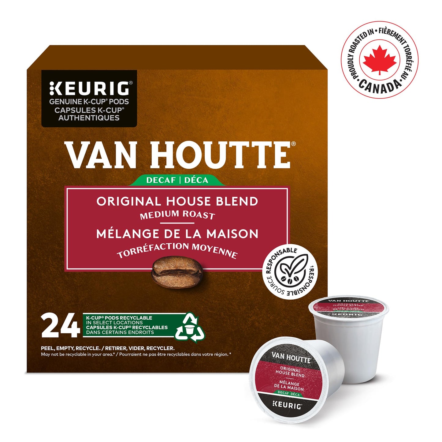 Van Houtte Original House Decaf K-Cup Coffee Pods, 24 Count For Keurig Coffee Makers