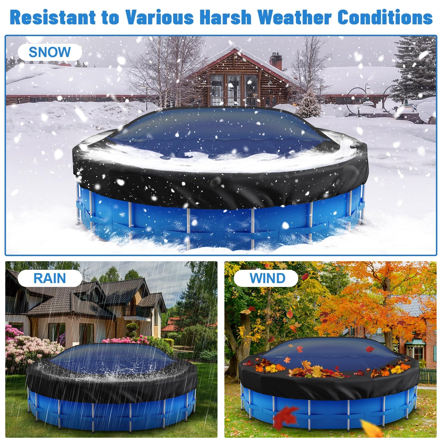 4x12 Ft Pool Pillows for Above Ground Pools, 0.6mm Thick Pool Pillows for Closing Winter, Large Air Pool Cover Pillow Kit for Winterizing with Ropes, Inflatable Cold Resistant Swimming Pool Pillow