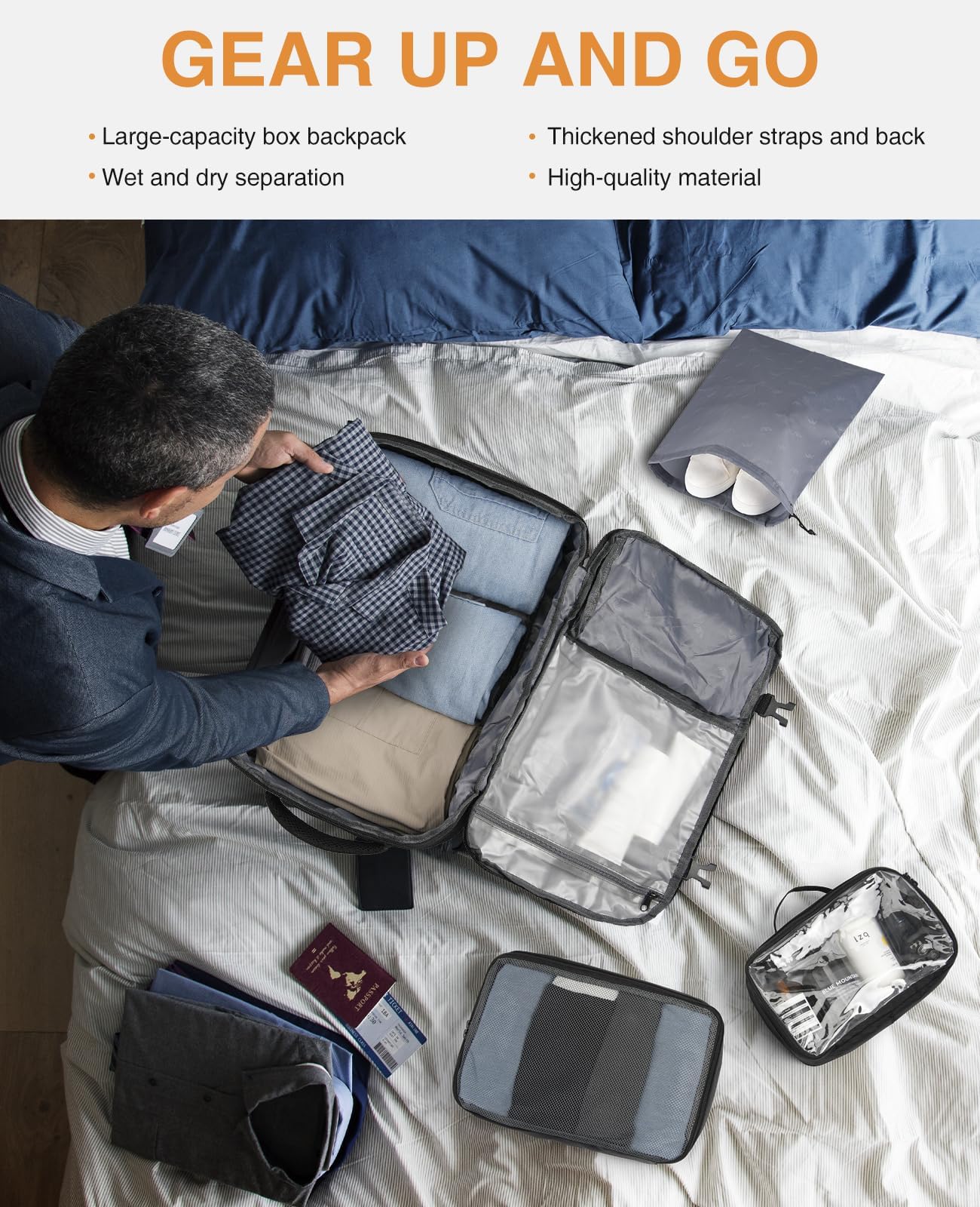 Carry On Backpack,Travel Backpack Laptop Bag Airline Approved for Men Women,Weekender Bag Sac à Dos