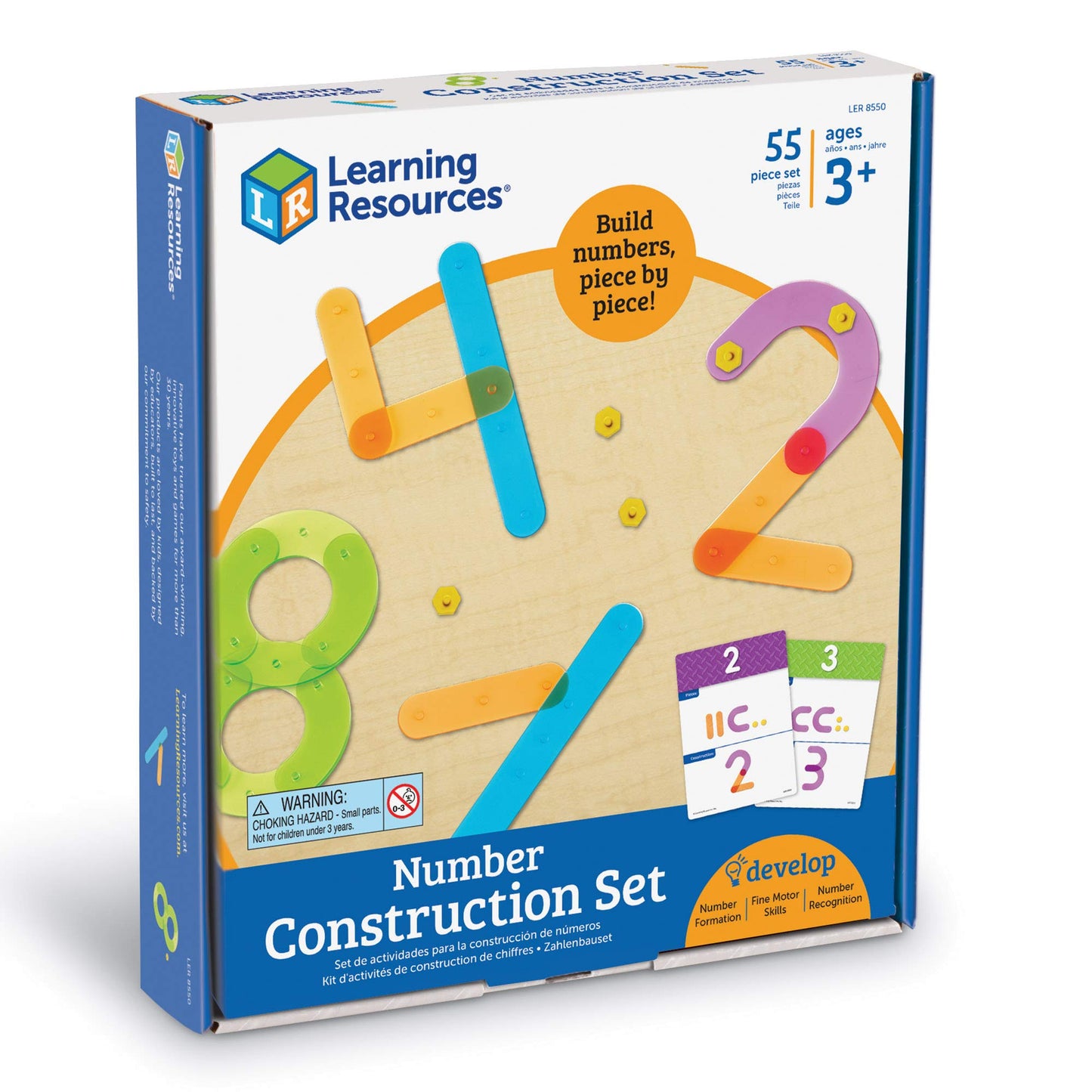 Learning Resources Number Construction, 50 Pieces - 10 L x 1-1/2 W in, Multicolor (LER8550)