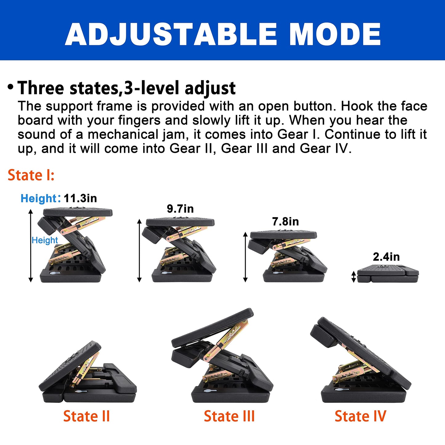 Kalnweis Under Desk Footrest - Detachable Memory Foam Cushion & Massage Roller, Tool-Free Height & Angle Adjustable Foot Stool, Ergonomic Leg Rest for Office, Home & Gaming Comfort, (Black Plus)