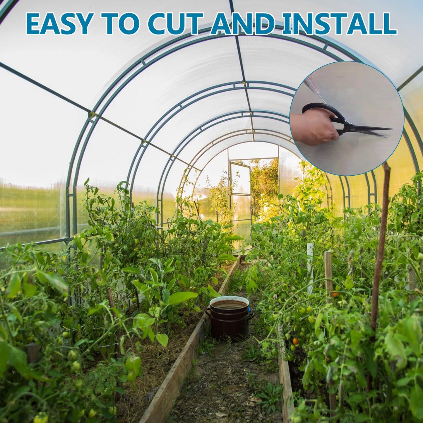 32.8Ft Polycarbonate Roofing Sheet, Transparent Insulation Polycarbonate Sheet for Gardening, Farming, Canopy, Easy to Cut, UV Resistant Greenhouse Clear Film, Green House Plastic Covering