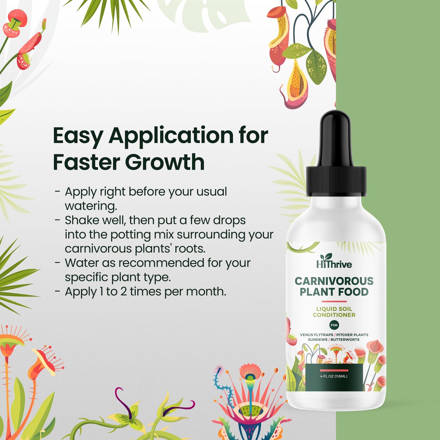 4oz Carnivorous Plant Food & Venus Fly Trap Food - Feeds up to 500 Times, Tropical Plant Fertilizer for Carnivorous Plants, Premium Liquid Fertilizer & Feeding Supplement for Consistent Growth