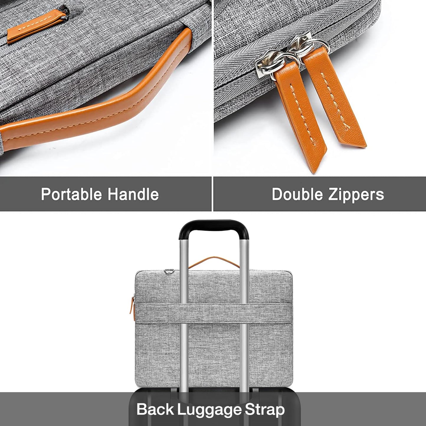 MOSISO 360 Protective Laptop Shoulder Bag,17-17.3 inch Computer Bag Compatible with MacBook, HP, Dell, Lenovo, Asus Notebook,Side Open Messenger Bag with 4 Zipper Pockets&Handle, Gray