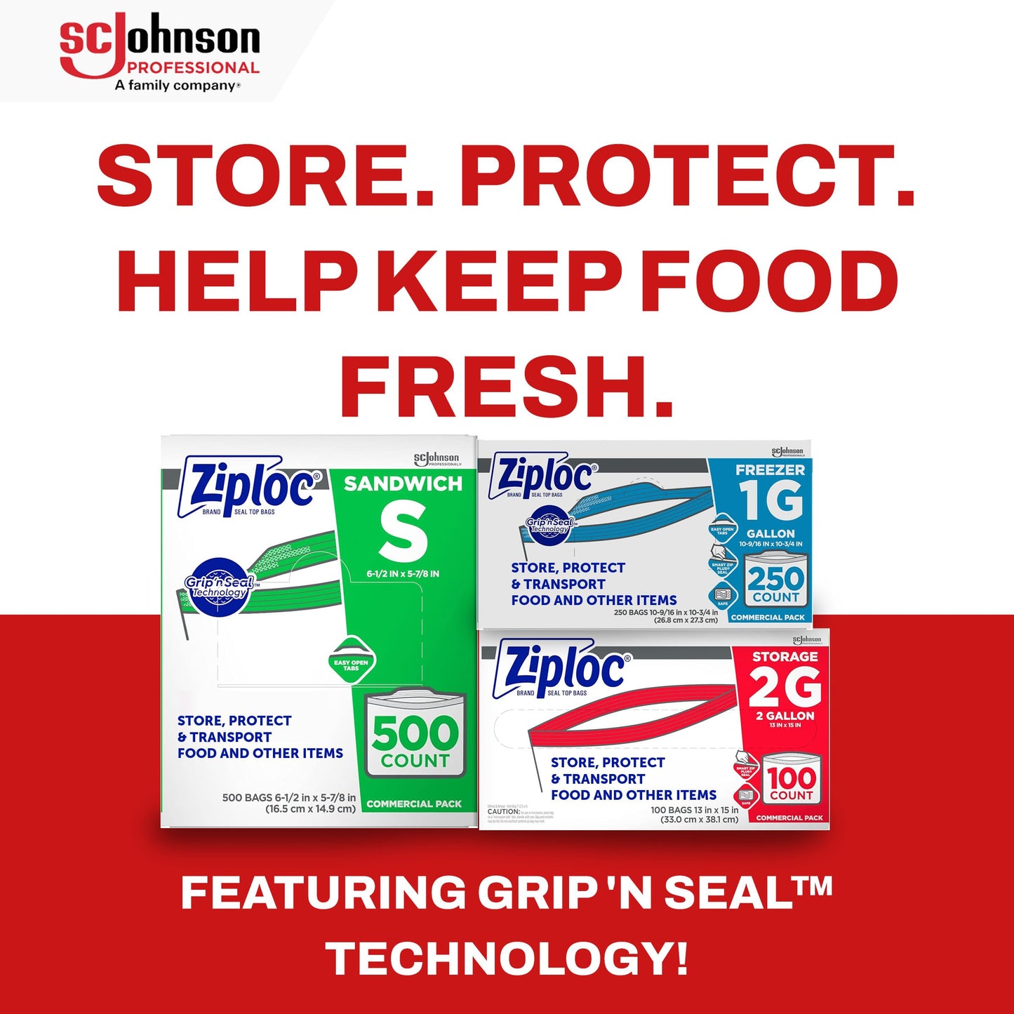 Ziploc Freezer bag, 2 gallon, 100 ct, Clear (682254)