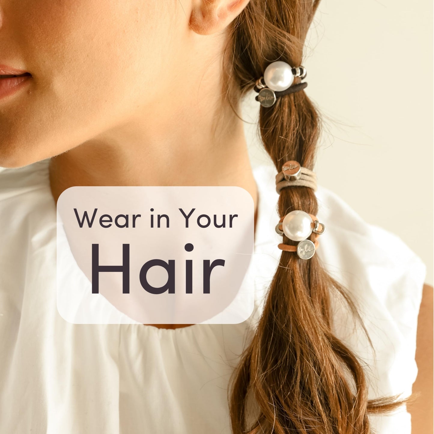 By Lilla Hair Ties for Women No Damage – The Original Bracelet Hair Tie – Hand Made Jewelry with Luxury Elastic and Tarnish Free Gold and Silver – Boho Hair Accessories and Wrist Stacks (Halo)