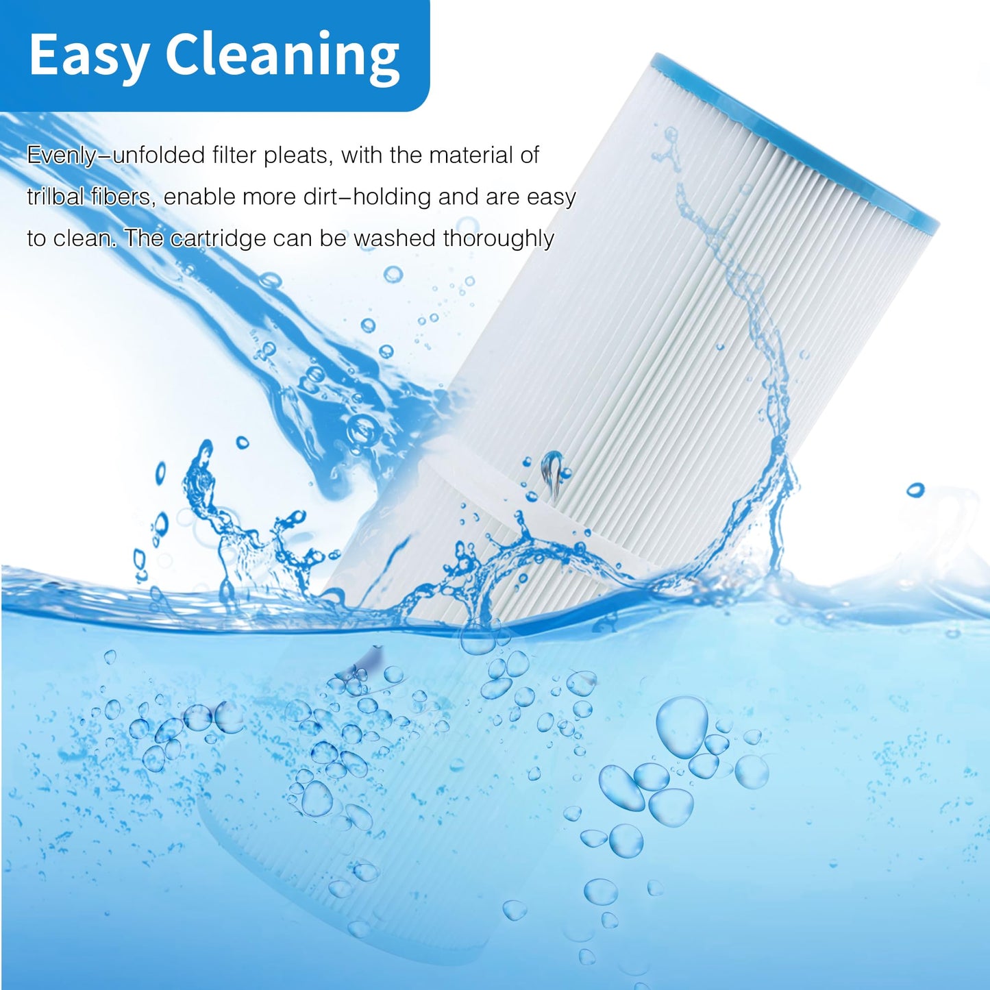 AmiBbon PRB25-IN Spa Filters, Replaces for Unicel C-4326, Filbur FC-2375, FC-2370, Guardian 413-106, 817-2500, 17-2327, 33521, 25392, 303909, R173429, 25 sq.ft. 5X13 Drop in Hot Tub Filter 2 Pack