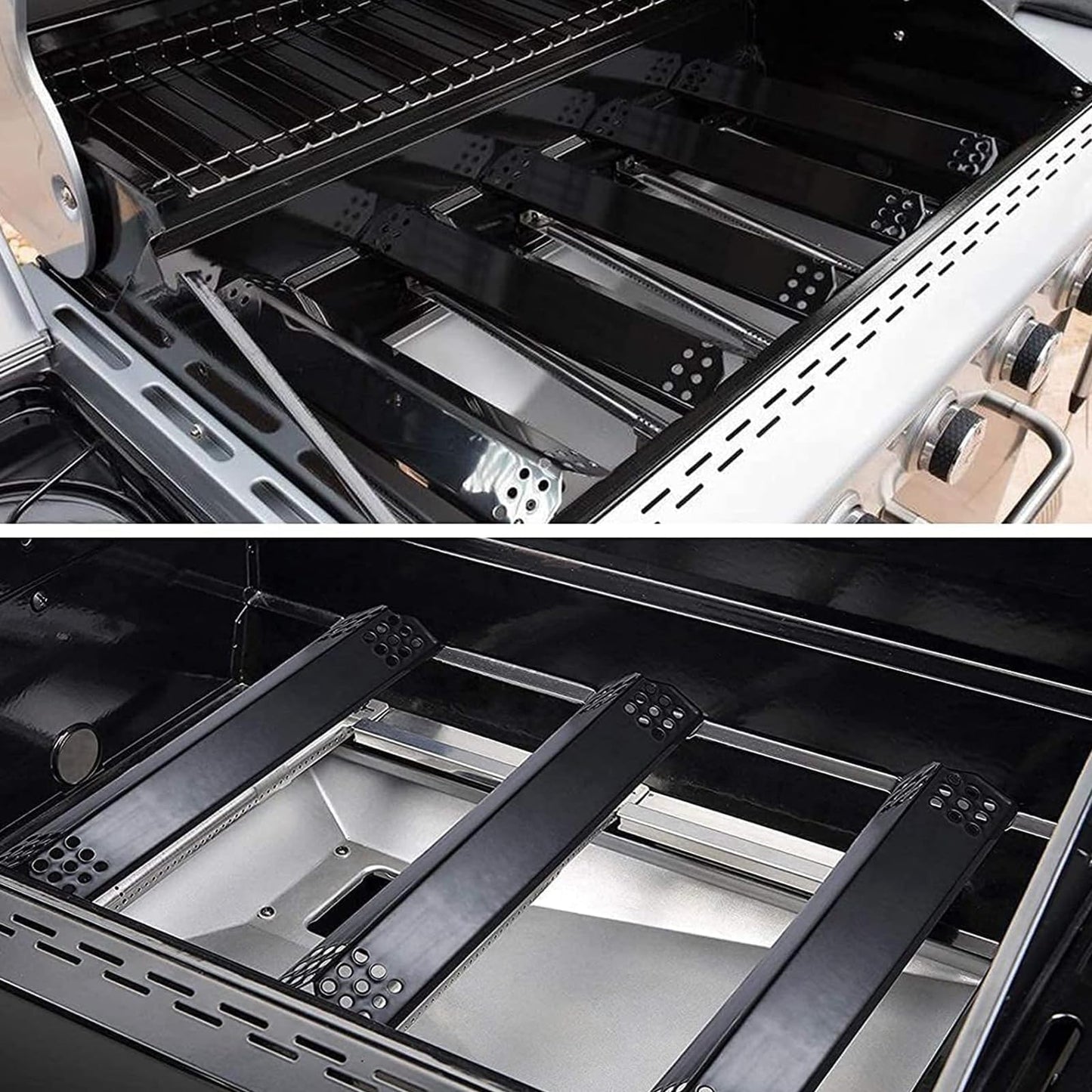 BQMAX Replacemrnt Parts Kit for Nexgrill 720-0888, 720-0888N Gas Grill Models, Heat Plates Shield Replacement Parts, Flame Tamers, Heat Tents, Grill Burner Replacemnt Parts for Nexgrill,Tube Burner Repair Kit (5-Pack)