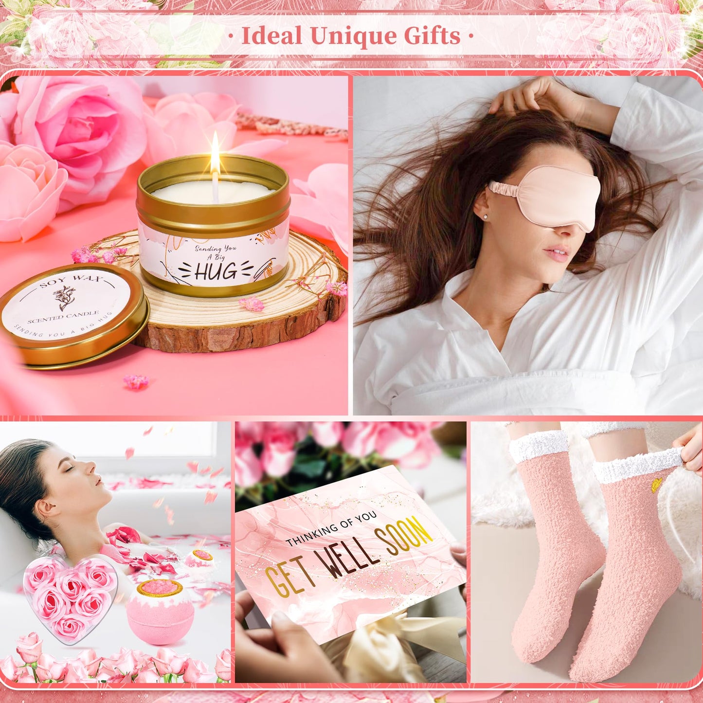 14PCS Get Well Soon Gift Baskets for Women, Birthday Baskets, Get Well Soon Gifts for Women After Surgery, Birthday Thinking of You Mothers Day Gifts for Mom Her Friend Sister Wife