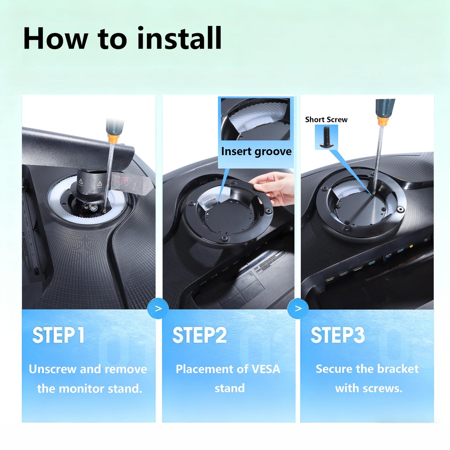 Odyssey G7 VESA Wall Mount Adapter Compatible with Samsung G7 G6 Monitor for 49in G65B G70A G70B G75NB G75T G77T CJ890 CRG9 CHG90 S95UA (All 43in Monitors Cannot be Used)