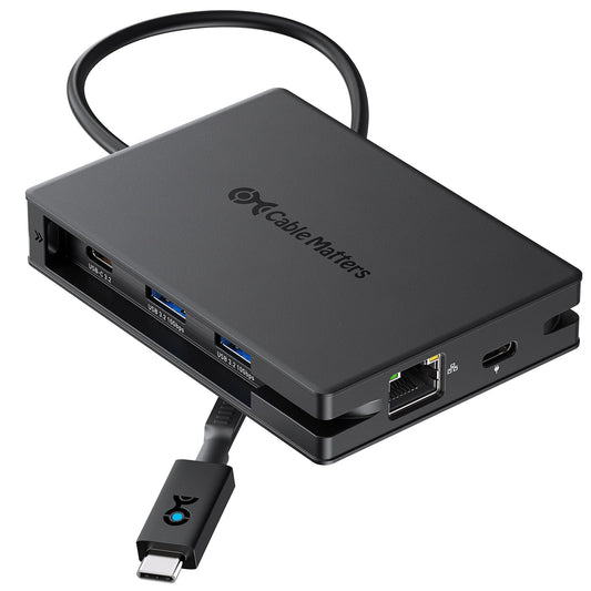 Cable Matters 8-in-1 USB C Hub Multiport Adapter with Dual HDMI, 140W PD Charging, Gigabit Ethernet, 10Gbps Data Transfer Over 3X USB-C & USB-A 3.2 Gen 2 Ports, and 1x USB 2.0 Port for Keyboard/Mouse
