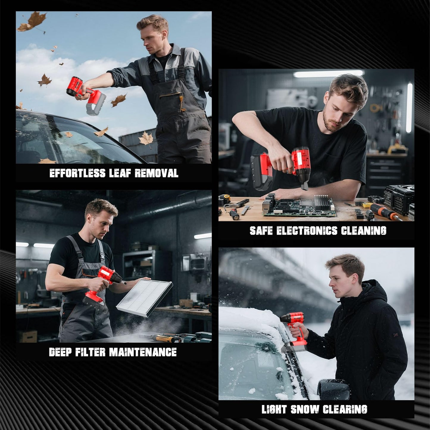 Air Duster 380W Brushless HighSpeed Motor 100,000RPM Fit for Milwaukee 18V Battery Variable Speed Air Blower for Camping Jobsite & Car-Service(Battery not Included)