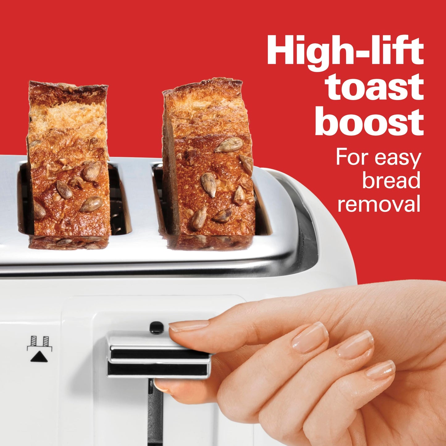 Hamilton Beach 4 Slice Toaster, White, 24218