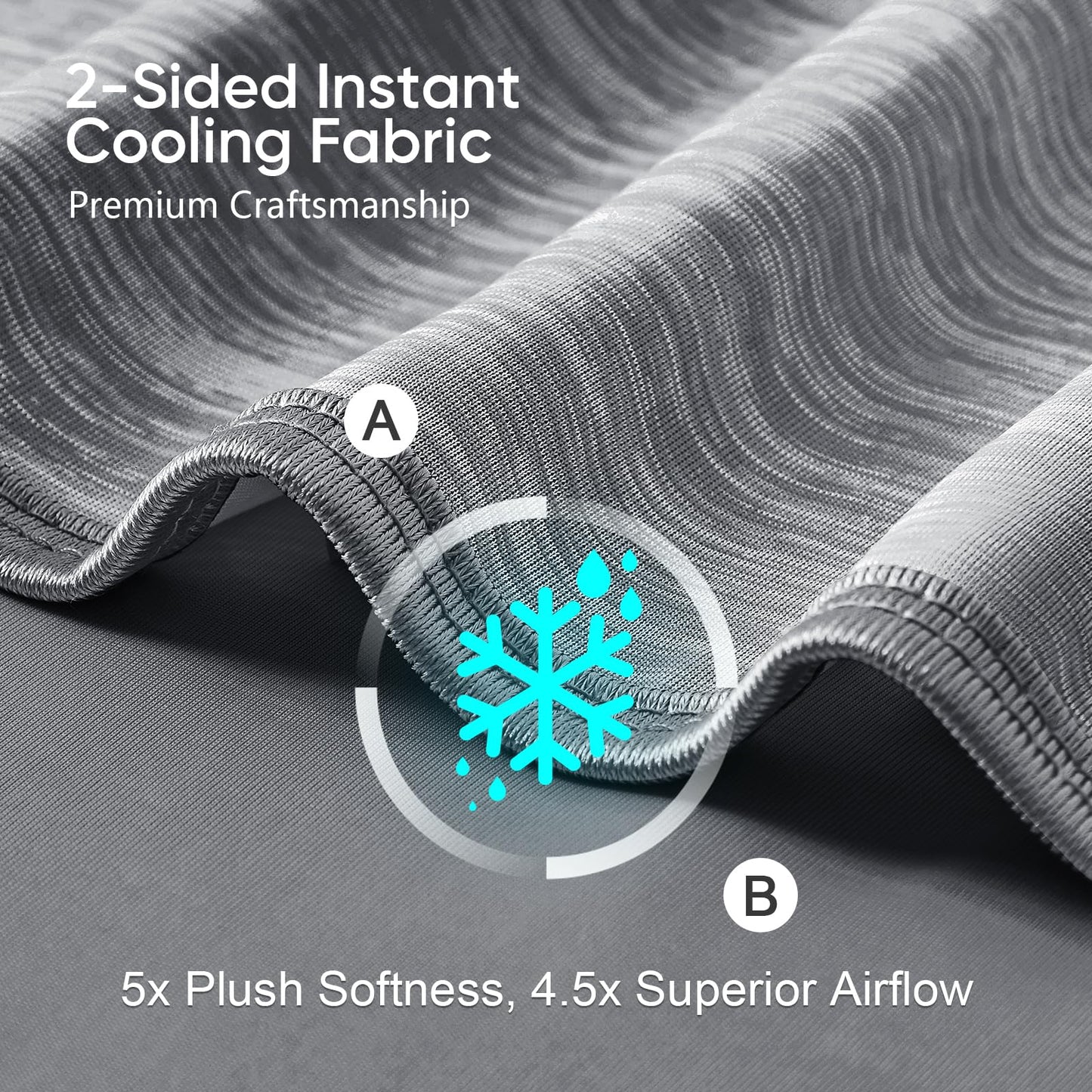 KMUSET Cooling Blanket Twin (60"X80") Breathable Summer Blanket, Dual-Sided Cooling Fabric, Lightweight Mothers Gifts Blankets for Couch or Bed,Cold Blankets for Hot Sleepers, Teens & Adults,Grey