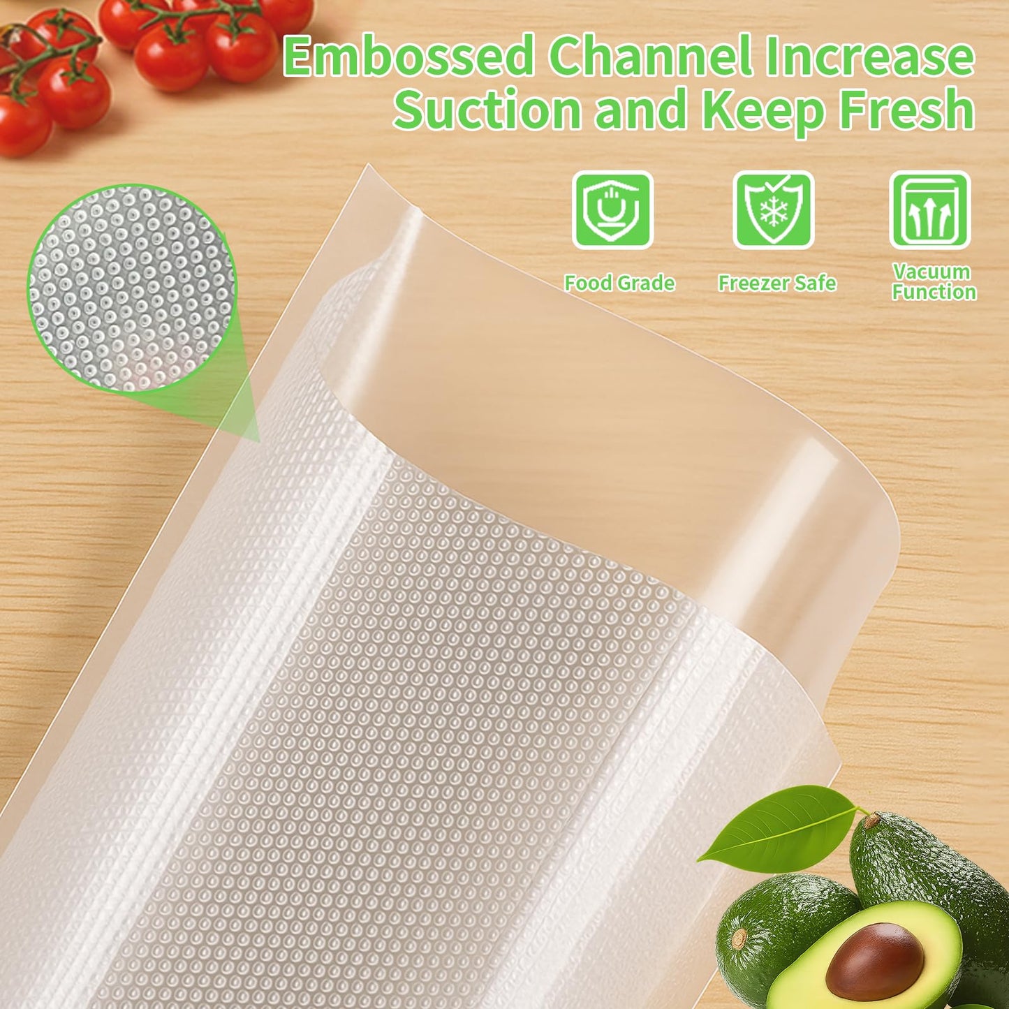 MakMeFre 300 Plus Quart Size 10" x 13" Vacuum Sealer Bags with BPA Free and Heavy Duty,Great for Food Storage Vaccume Sealer PreCut Bag