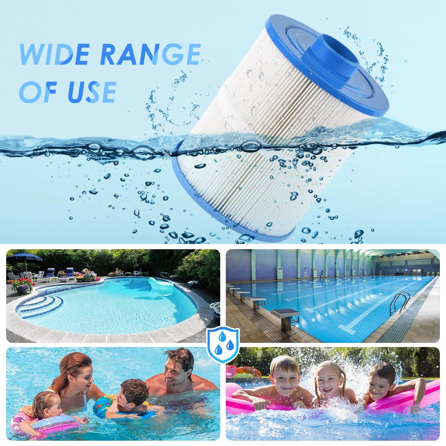 PACETAP Spa Filter Replacement for PAS50SV-F2M, 2 Pack Hot Tub Spa Filter Cartridge Compatible with Artesian Spas, Tidal Fit Swim 06-0006-12, 06-0005-12, 6CH-502, PAS50SV-F2M, FC-0311