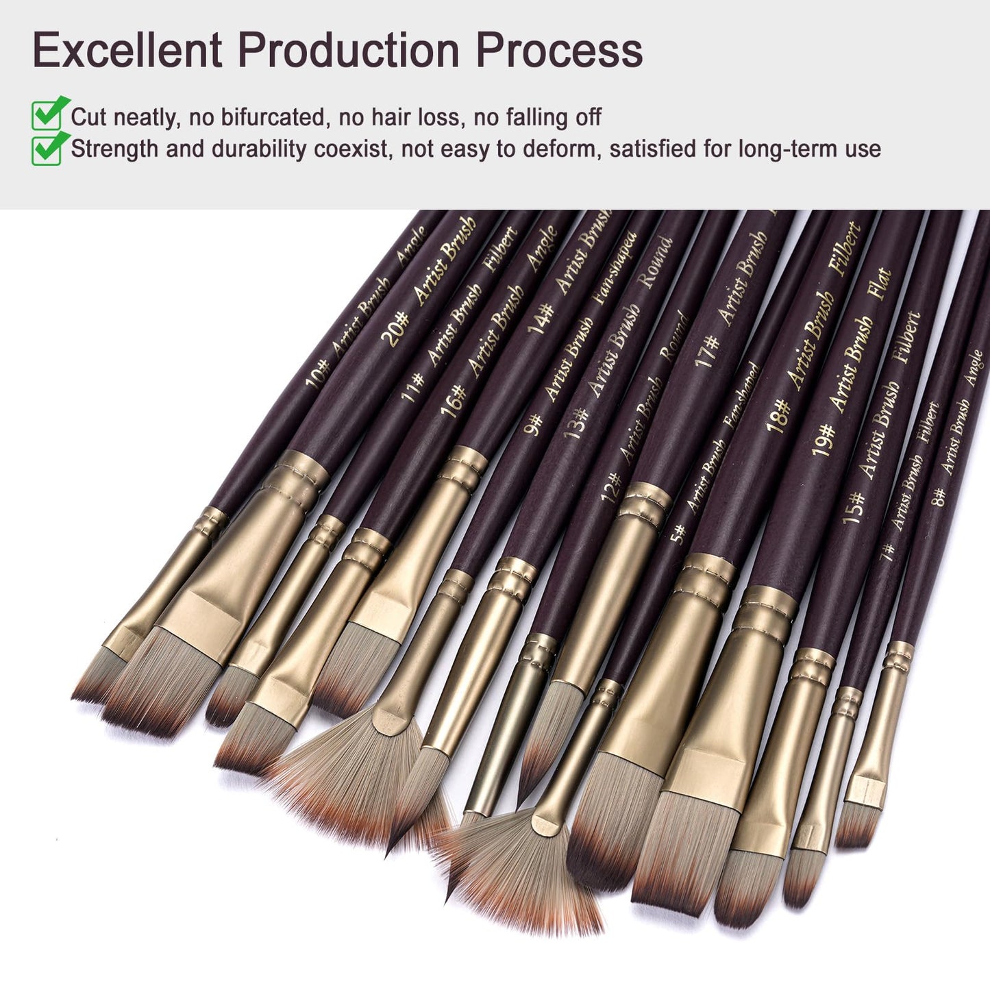 Fedwalen 25pcs Artist Paint Brushes Set, with Palette Knife & Palette & Storage Bag, Premium Nylon Synthetic Paint Brush for Acrylic Painting, Watercolor, Oil, Gouache, Suitable for Artists & Beginner