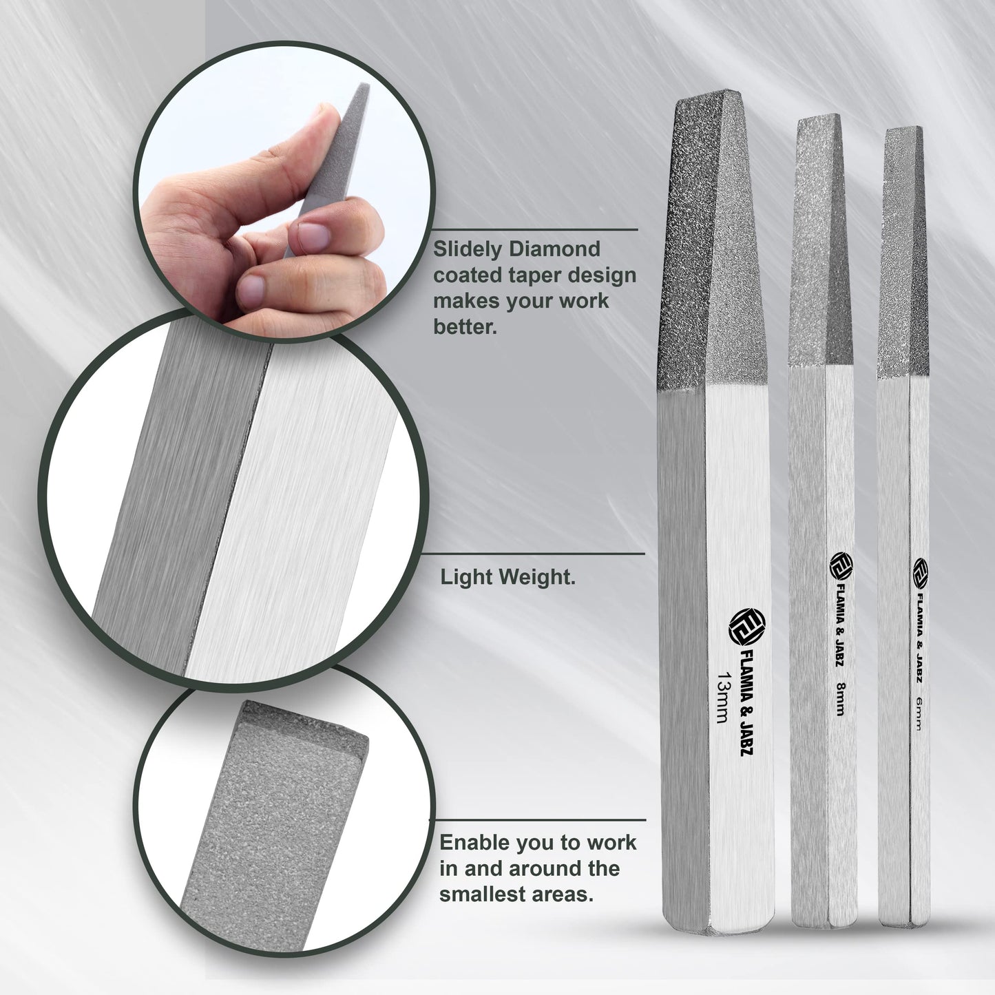 FLAMIA & JABZ Stripping Metal Stones & Nail File for Dogs, Cats & Pets (3 Piece Pack)