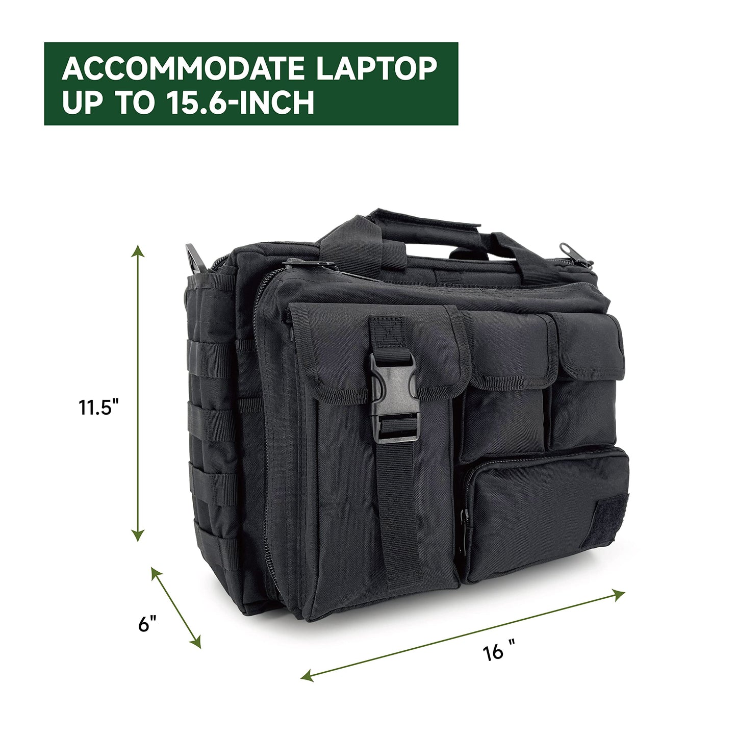 TaktZeit Military briefcase Tactical Messenger Bag Multi-function Military Tactical Laptop Bag Fit 14" Laptop for Running, Hiking, Cycling, Camping and Daily Use