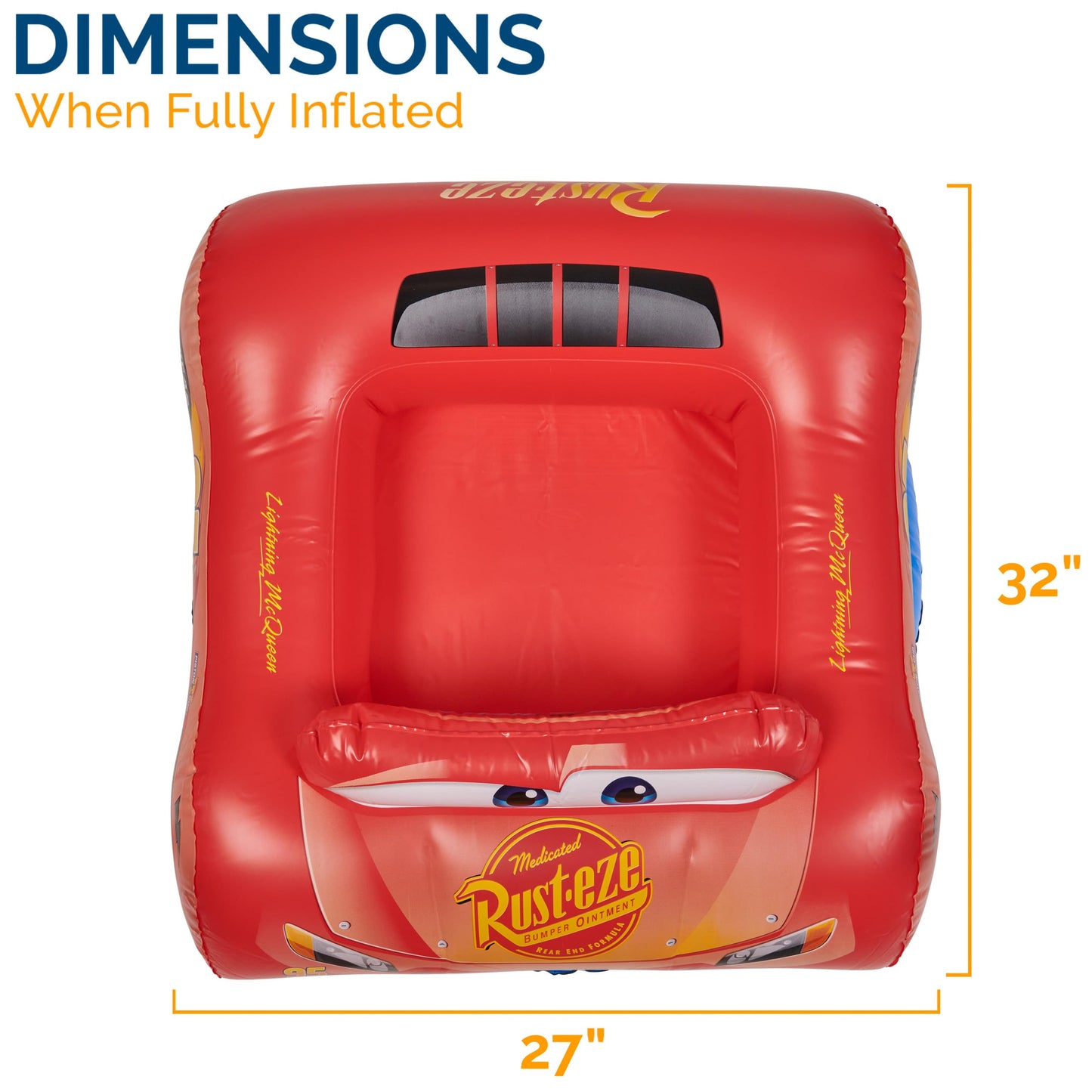 Swimways Disney Pixar Cars Inflatable Water Boat Vehicle, Inflatable Pool Floats and Kids Pool Toys, Cars Pool Party Supplies for Kids Aged 3 & Up