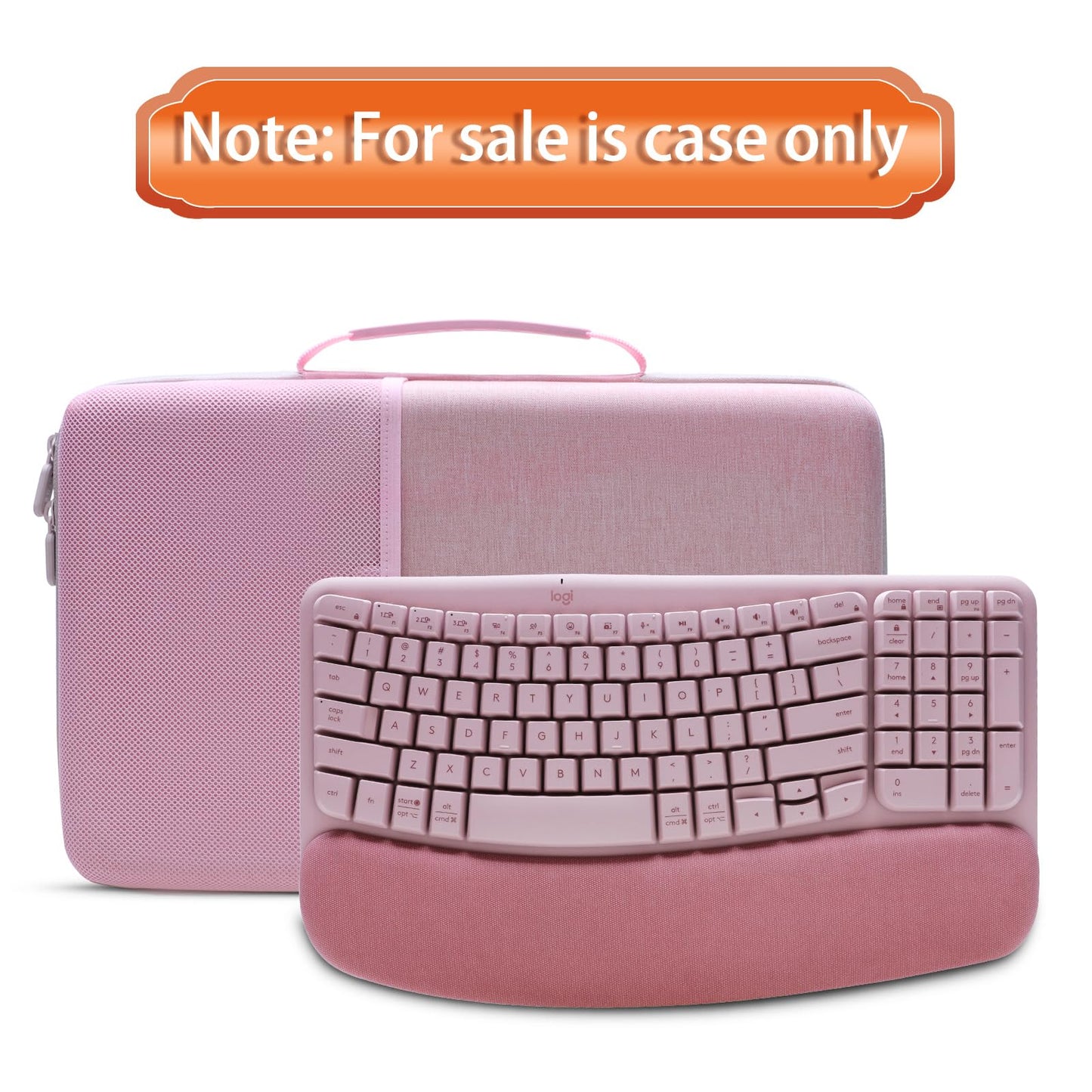 LTGEM Case Compatible with Logitech Wave Keys MK670 Combo Ergonomic Keyboard, Rose