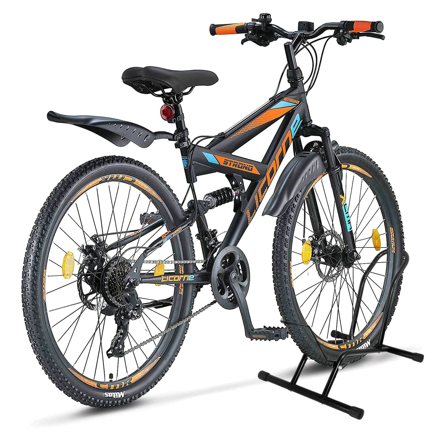 Bike Stand Floor Bike Rack Garage Bicycle Stands for Storage Indoor/Outdoor, Front and Rear Wheel Parking Rack Stand Perfect for 16"-29" Kid's Bikes/Mountain Bike/Road Bike