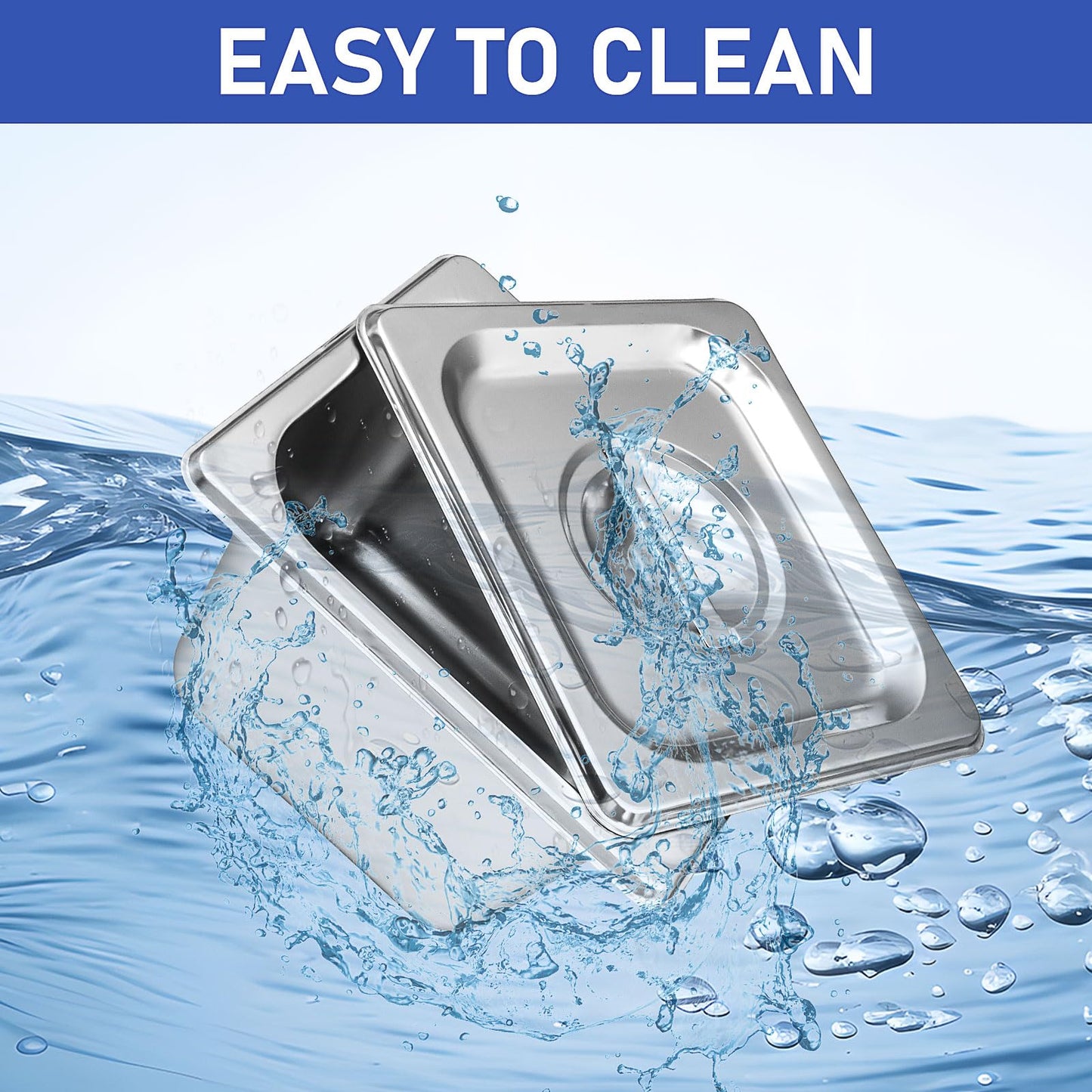 8 Set Stainless Steel Hotel Pans 4 Inch Deep Steam Table Pan with Lids Stainless Food Storage Containers Stackable Metal Steamer Pan for Kitchen Restaurant Party Buffet Event Catering