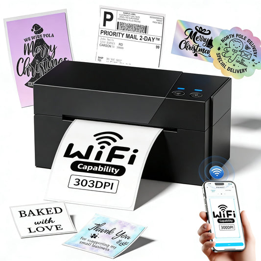 Omezizy WiFi Wireless Thermal Label Printer -Wi-Fi Shipping Label Printer 4x6 for Shipping Packages,Thermal Printer 4x6 for Small Business,Compatible with USPS, Shopify, Amazon,Canada Post