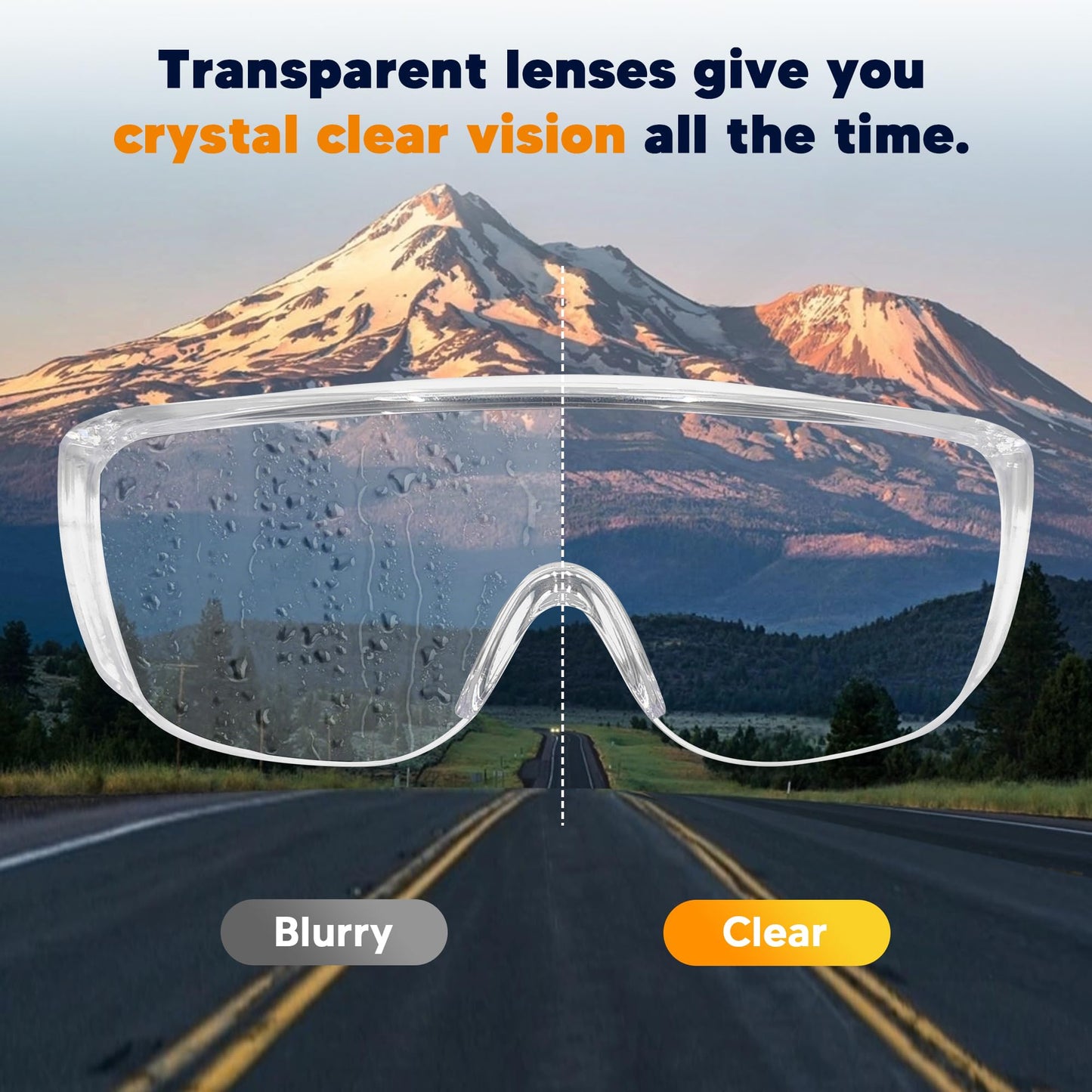 Clear Safety Glasses Over Eyeglasses 12 PACK ANSI Z87.1 Impact Resistant Wide Vision Safety Goggles Fit Over Most Glasses Dust/Chemical Splash Proof Lightweight Protective Eyewear for Men Women
