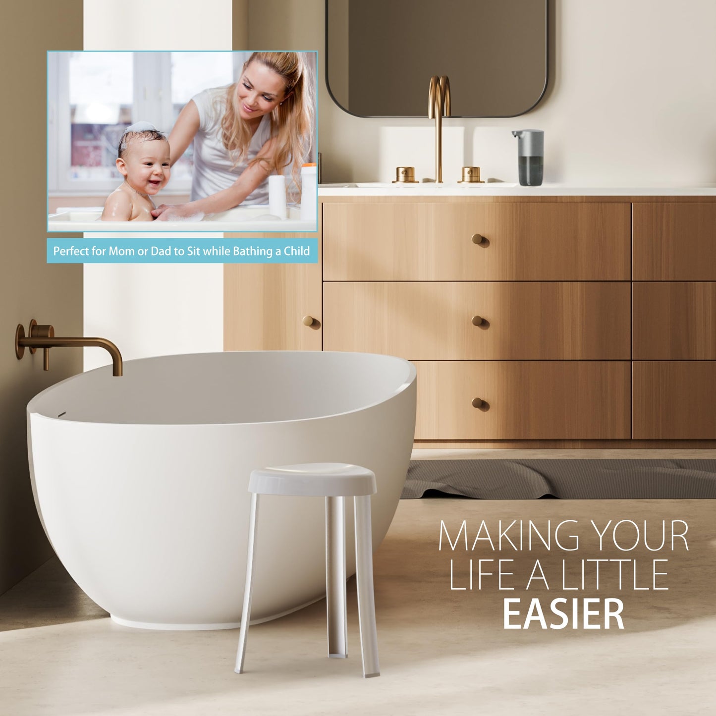 Better Living Products The Spa Seat, White & Aluminum