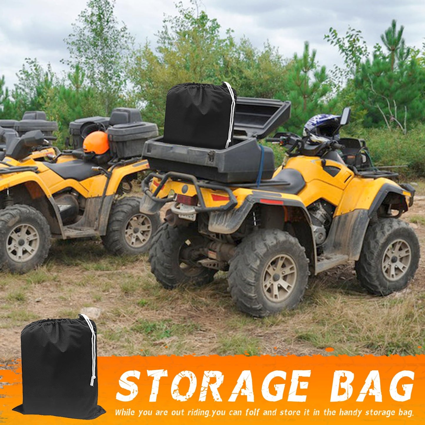Tokept ATV Cover, Heavy Duty Black Waterproof Oxford Fabric Protective 4 Wheeler Quad Cover for 82" Kawasaki Honda Polaris Yamaha (82''L x 47''W x 45''H)