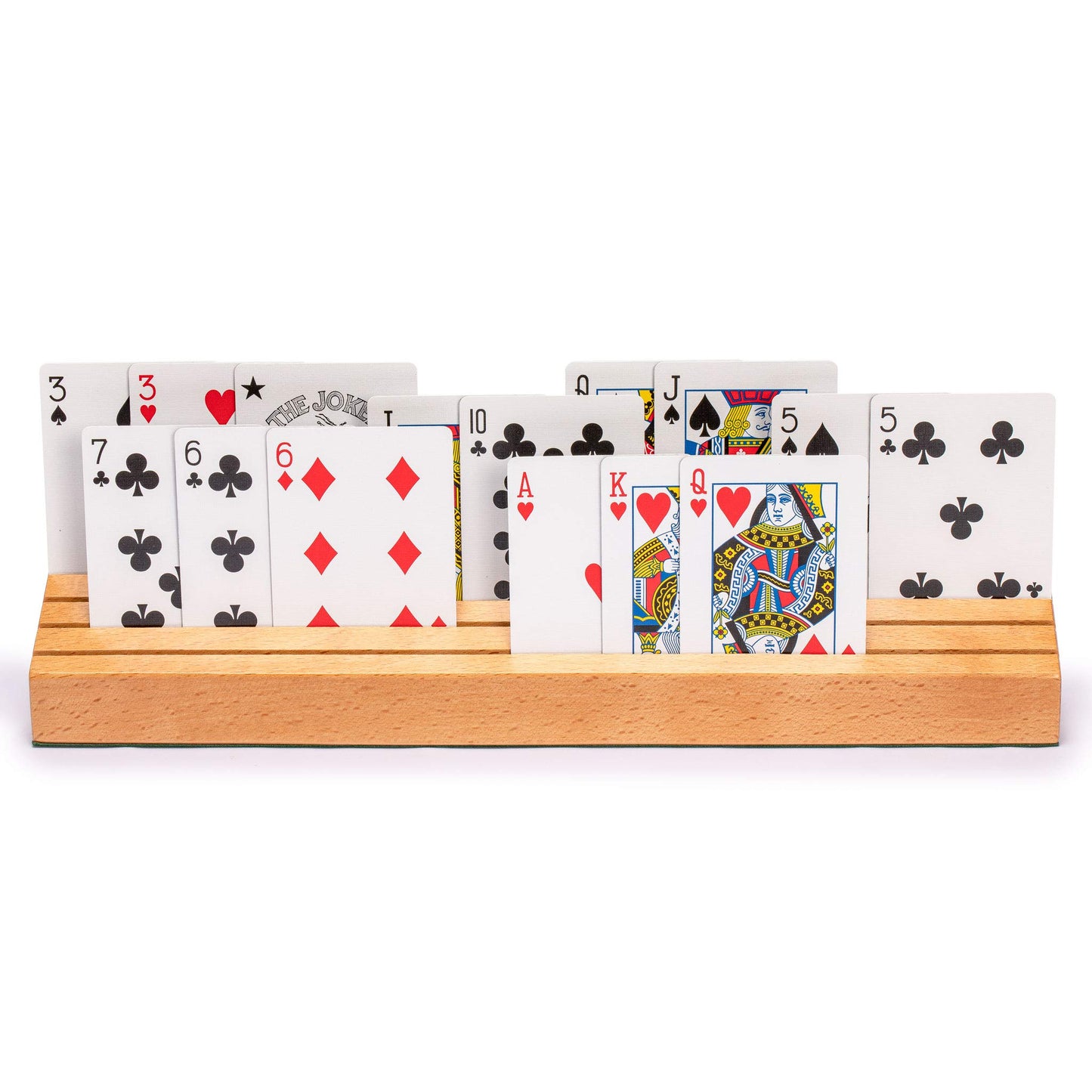 Yellow Mountain Imports Extra-Wide Solid Beechwood Playing Card Holders - Set of 2