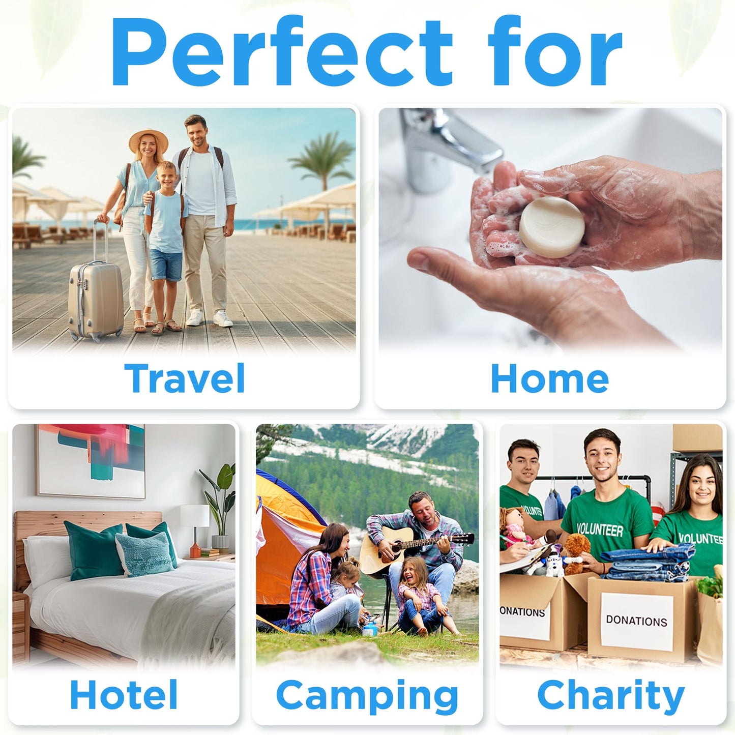 Bergman Kelly - Hotel Soap Bars - White Tea, 14 g, 100 PK - Travel Size Luxury Bulk Amenities Bar Soap - Mini Individually Wrapped Round Soap - Small Toiletries for Airbnb, Motel, Guest Bathroom